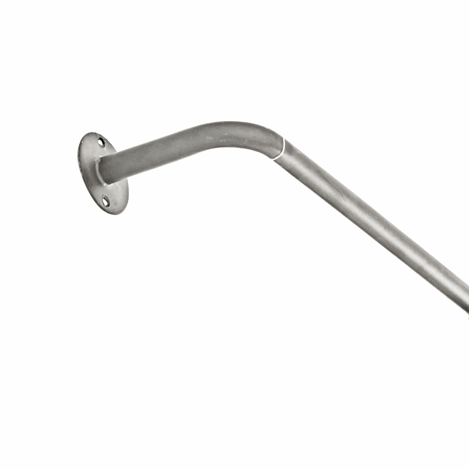 Gardinenstange Omara Silberne Metallrohr-Wandhalterung mit gebogenem Ende, funktionales und dekoratives Bauteil