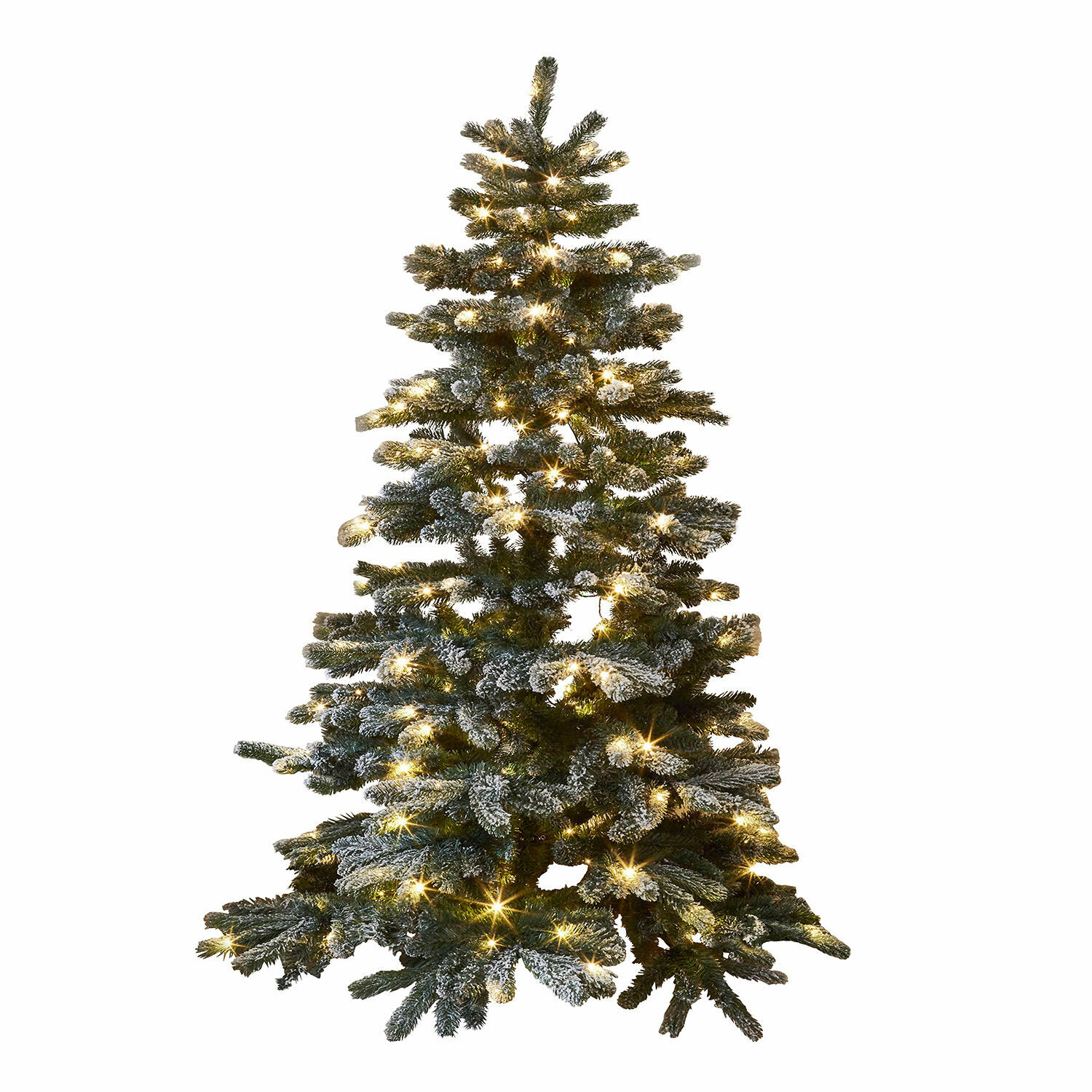 Weihnachtsbaum Mannier Künstlicher Weihnachtsbaum mit schneebedeckten Zweigen und warmen LED-Lichtern zur Dekoration