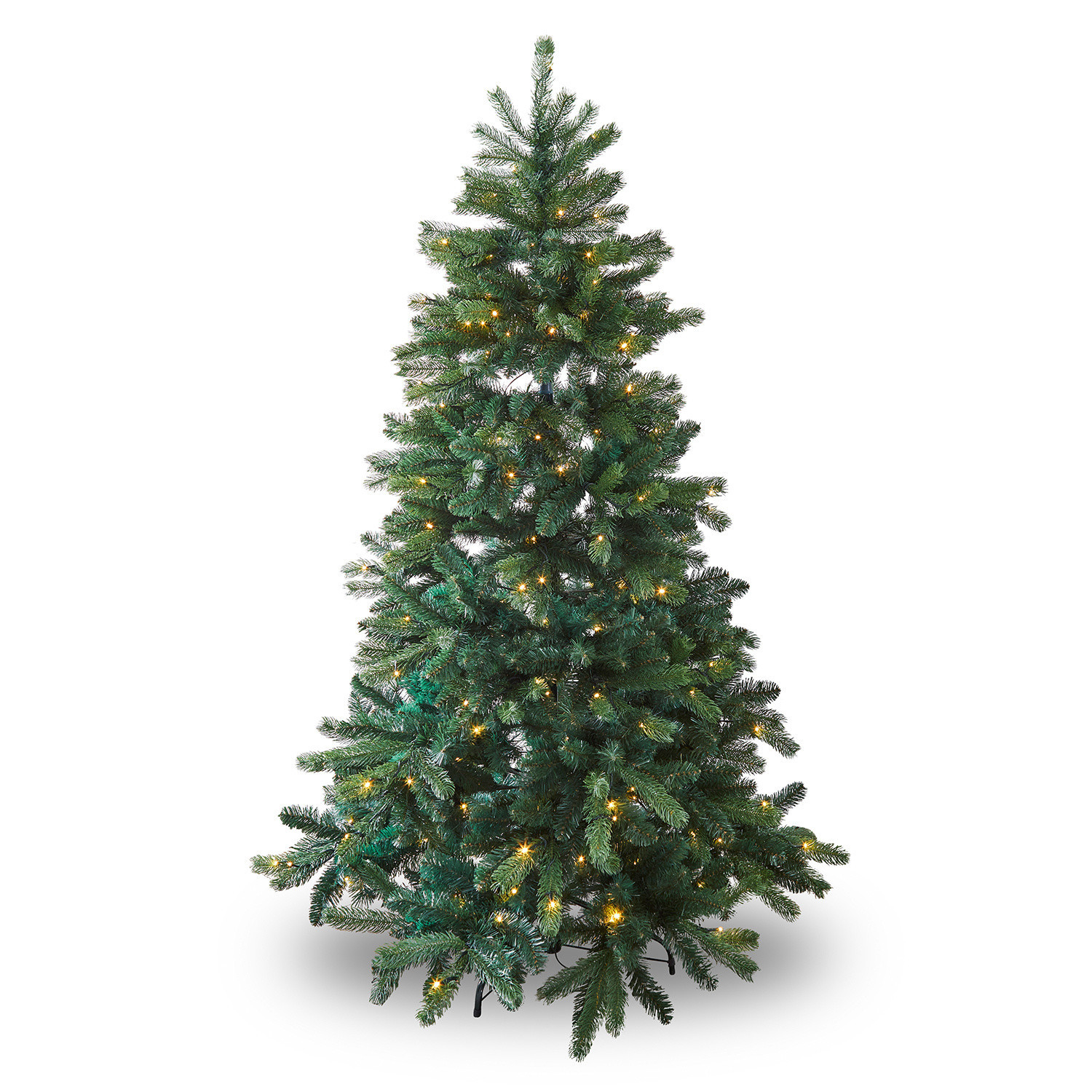 Weihnachtsbaum Helford Künstlicher grüner Weihnachtsbaum mit dichten Zweigen und warmweißen LED-Lichtern