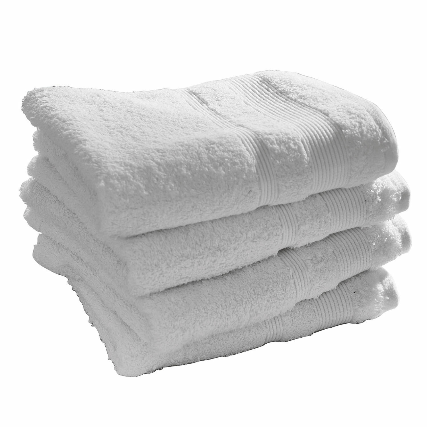 weiß 4er Set weiße Bourogne Handtücher aus weicher Baumwolle, ideal für Badezimmer und den täglichen Gebrauch