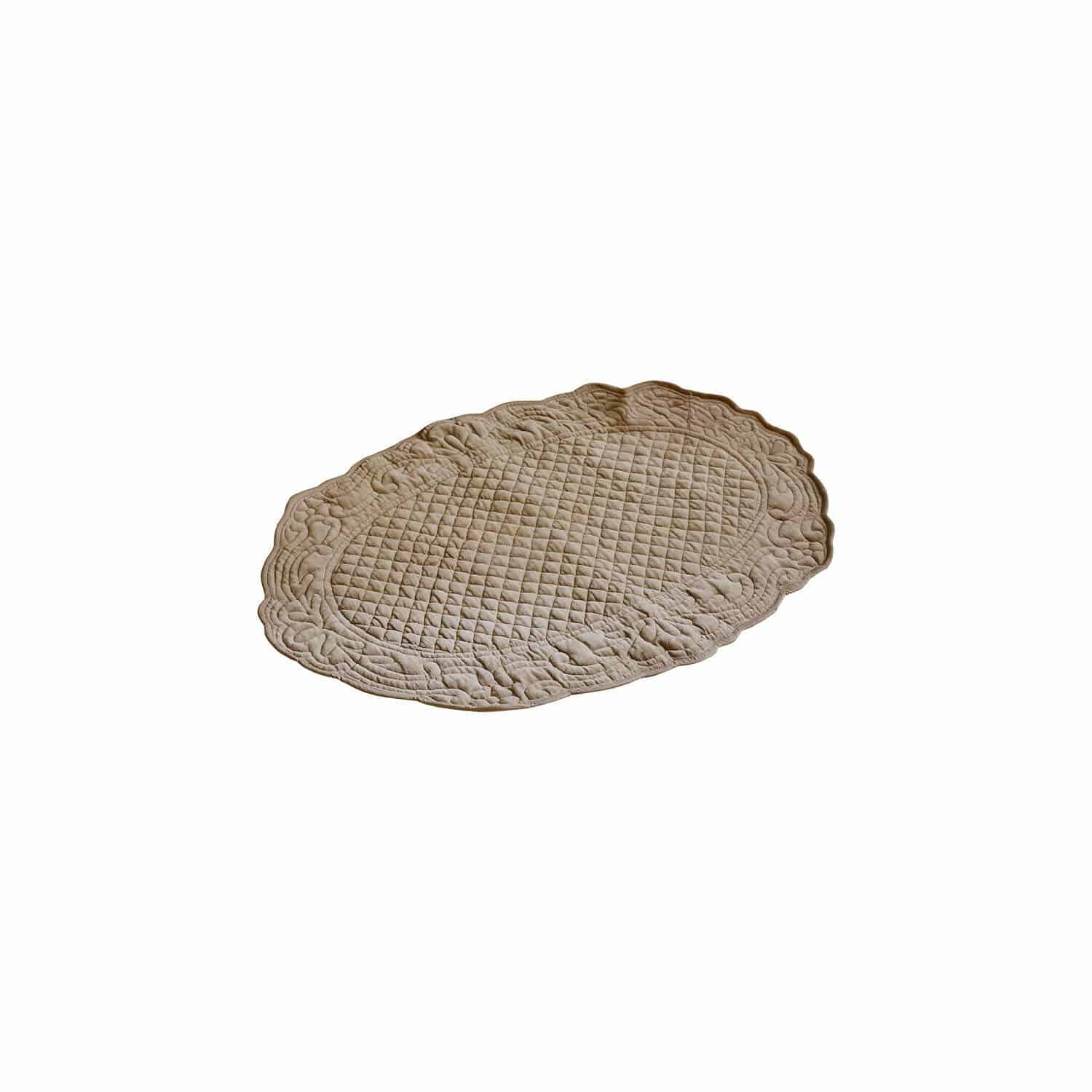 Badematte Courlevin Beige gesteppte Tischunterlage mit dekorativem Muster, ideal für Tisch- und Wohnraumdeko