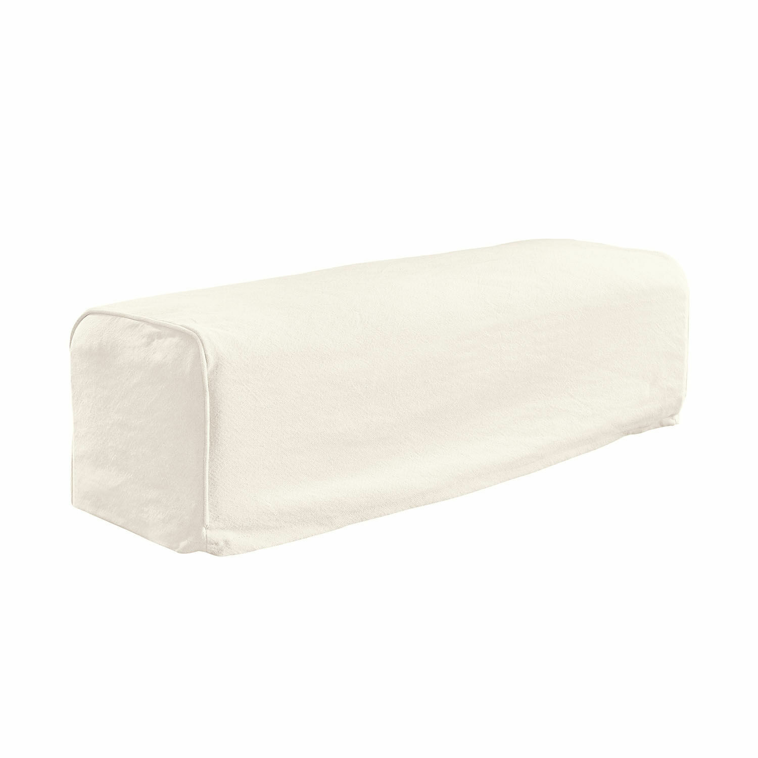 Weißer gepolsterter Hocker aus weichem Stoff, moderner und bequemer Wohnzimmertisch