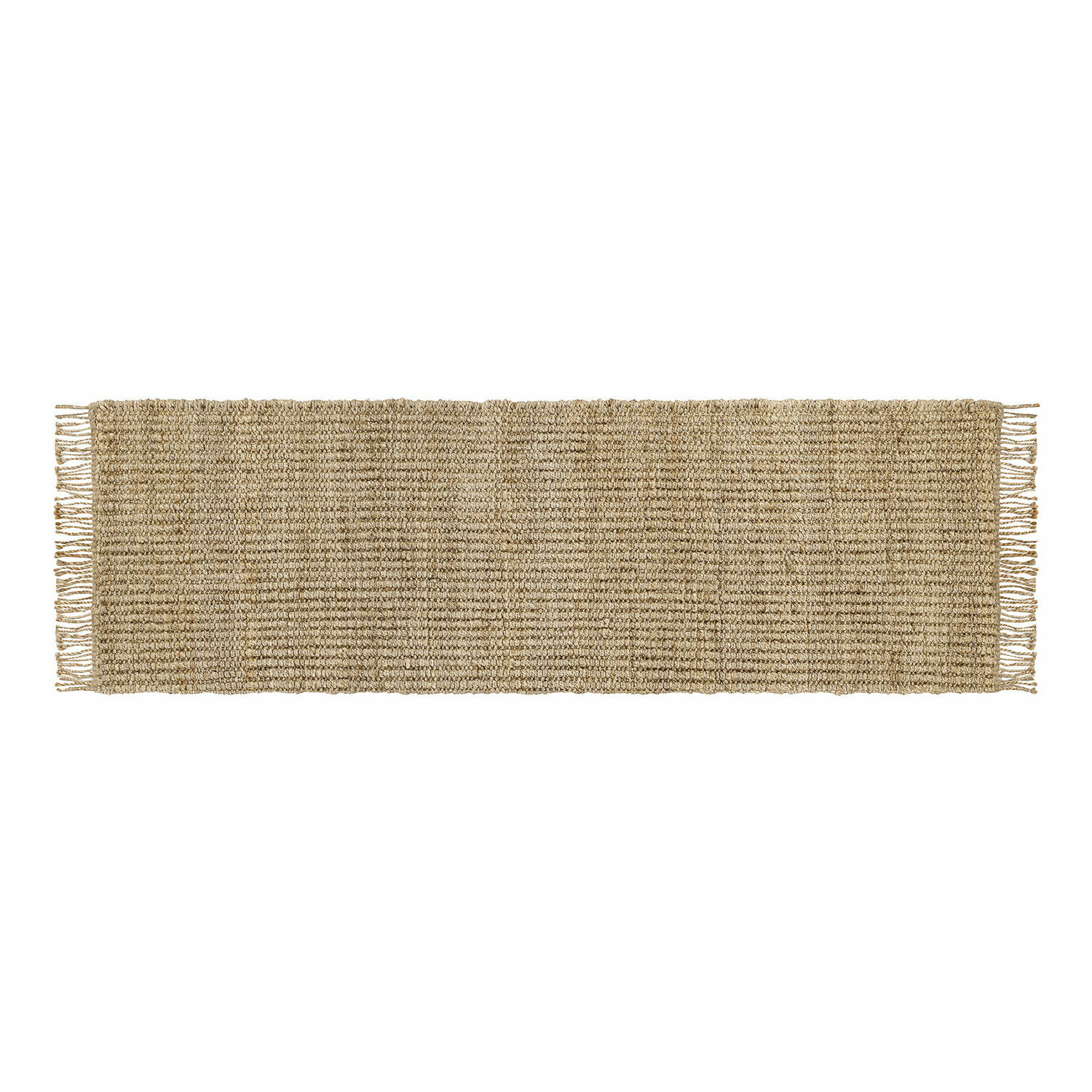 Läufer Hermitage Beiger Jute-Teppichläufer mit Fransen an den Seiten, natürlicher Materialmix, Wohnaccessoire