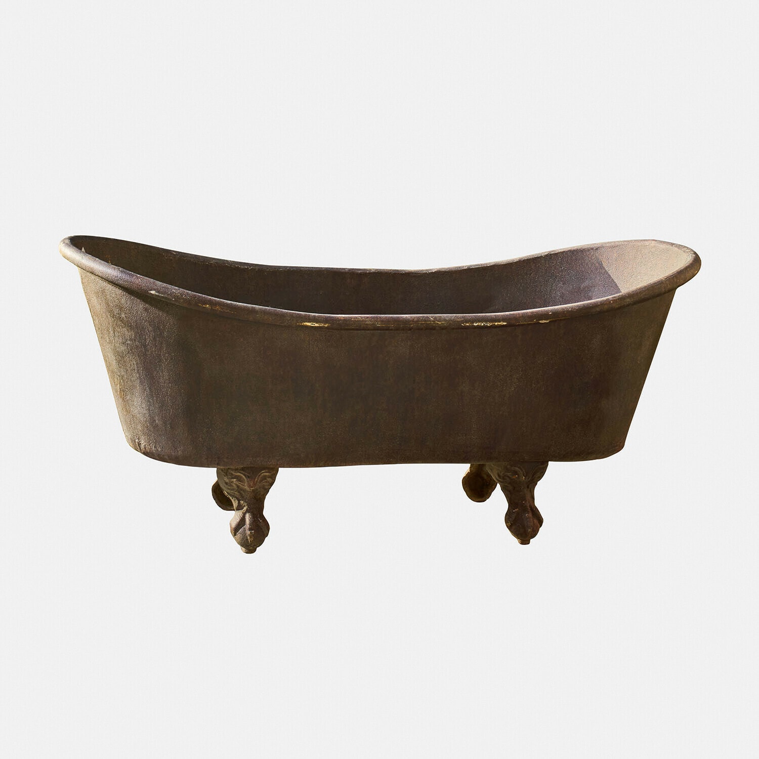 Deko-Wanne Brånholm Alte gusseiserne Badewanne mit dekorativen Füßen in Rostfarbe, Vintage-Badezimmerobjekt