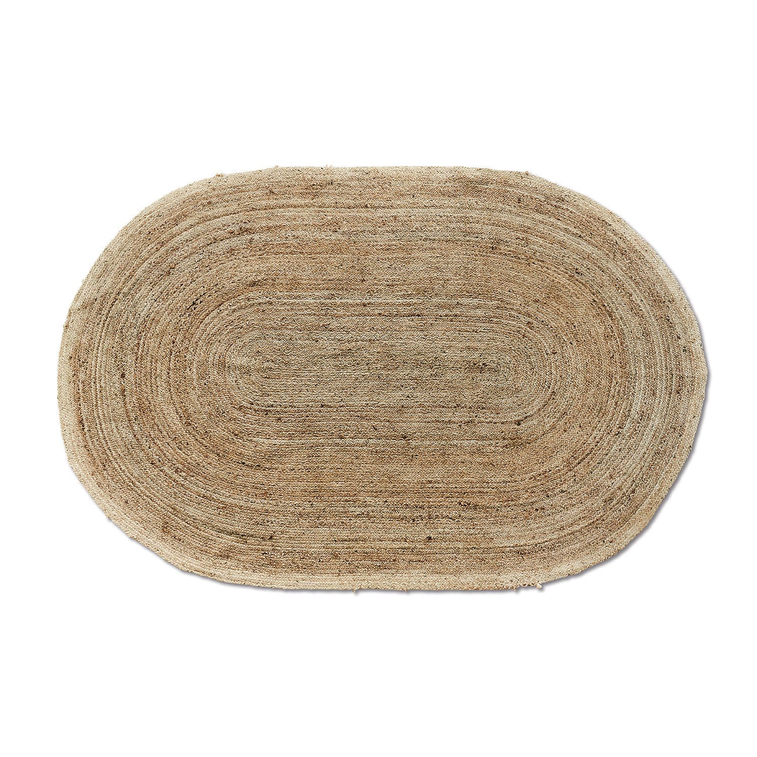 Teppich Ausone Ovaler Teppich aus natürlicher Jute in Beige, passend für nachhaltige und Boho-Interieurs.