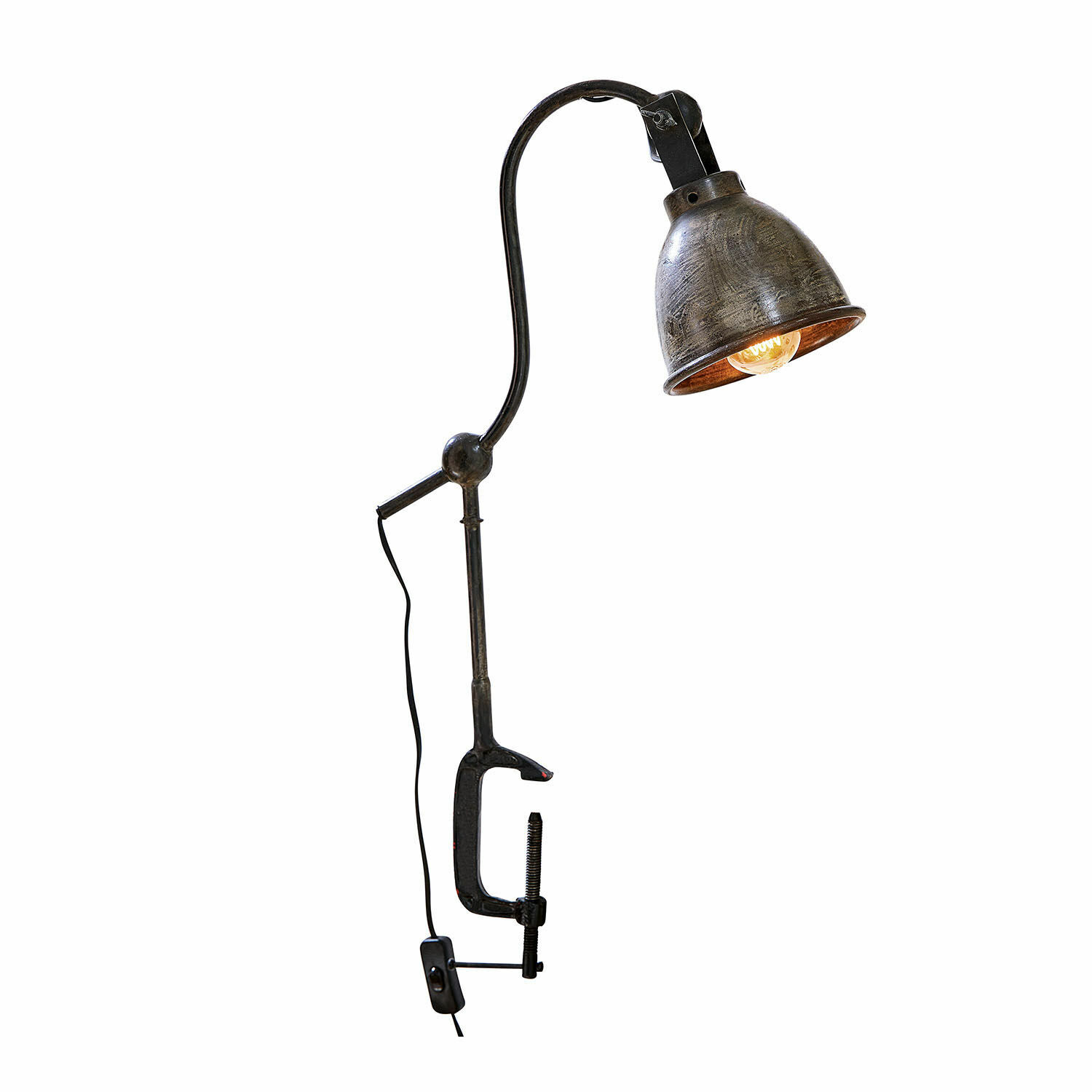 Klemmlampe Parkville Schwarze Metall-Schreibtischlampe mit Klemme, verstellbar, LED-Beleuchtung für Arbeitsplätze