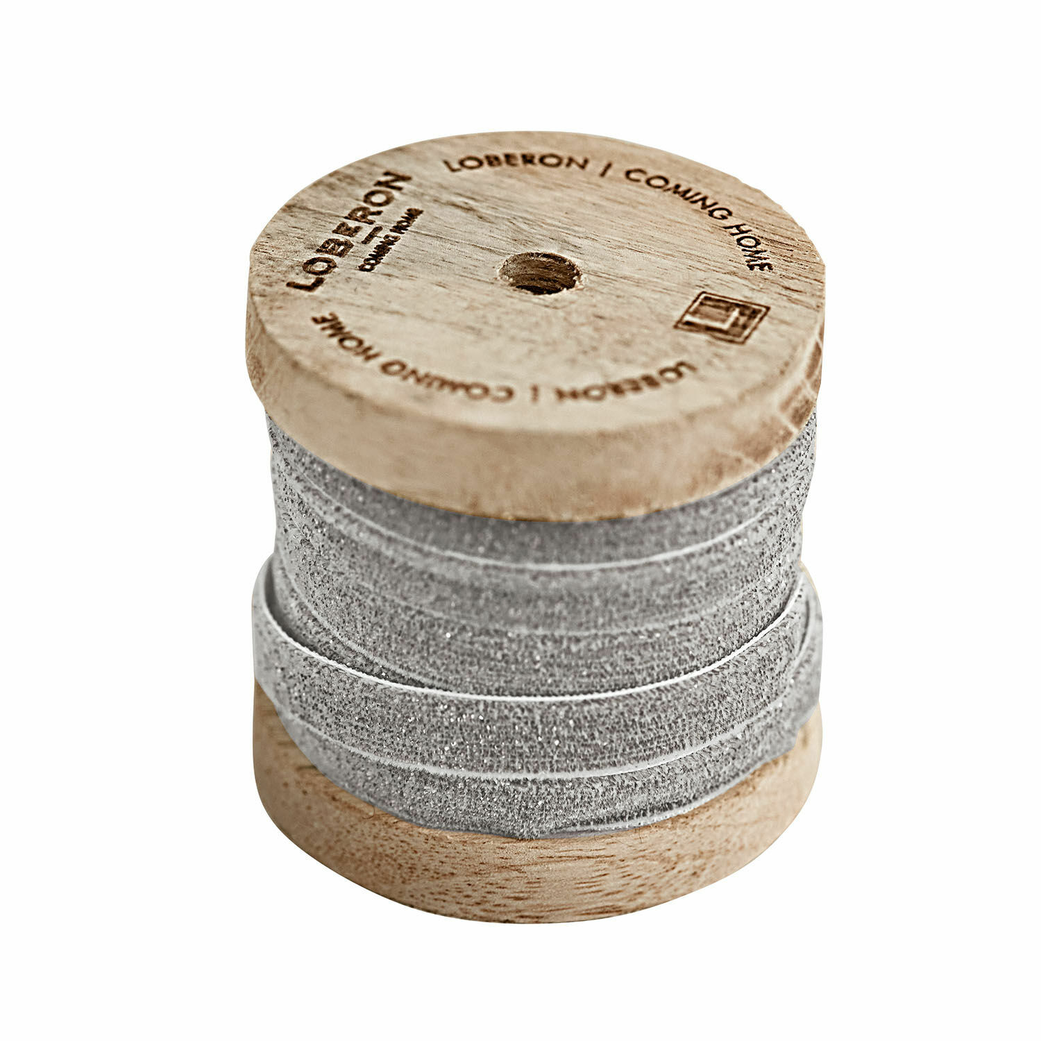 silber Silbernes Samtband auf Holzspule, ideal für Dekoration und Bastelarbeiten