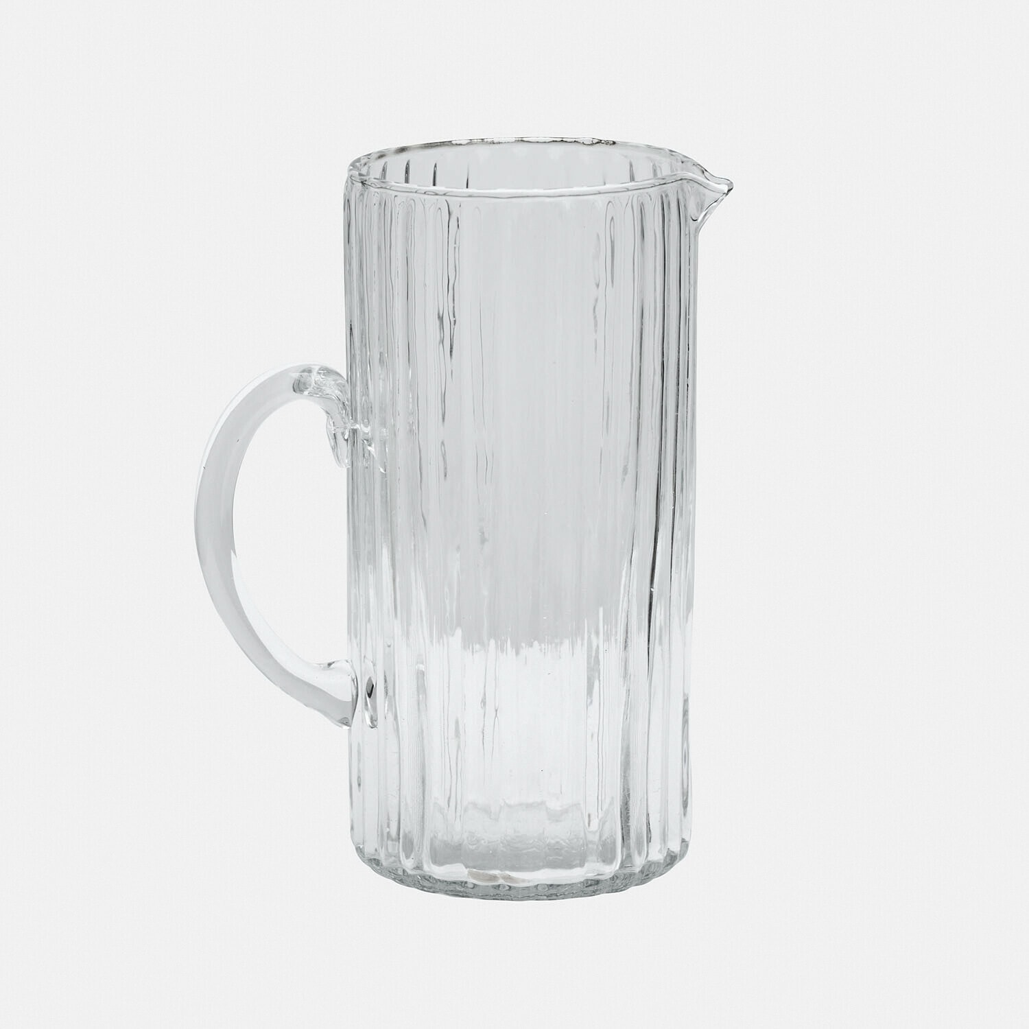 Krug Solerón Transparenter Glas-Krug mit Henkel und geriffelter Oberfläche zum Servieren von Getränken