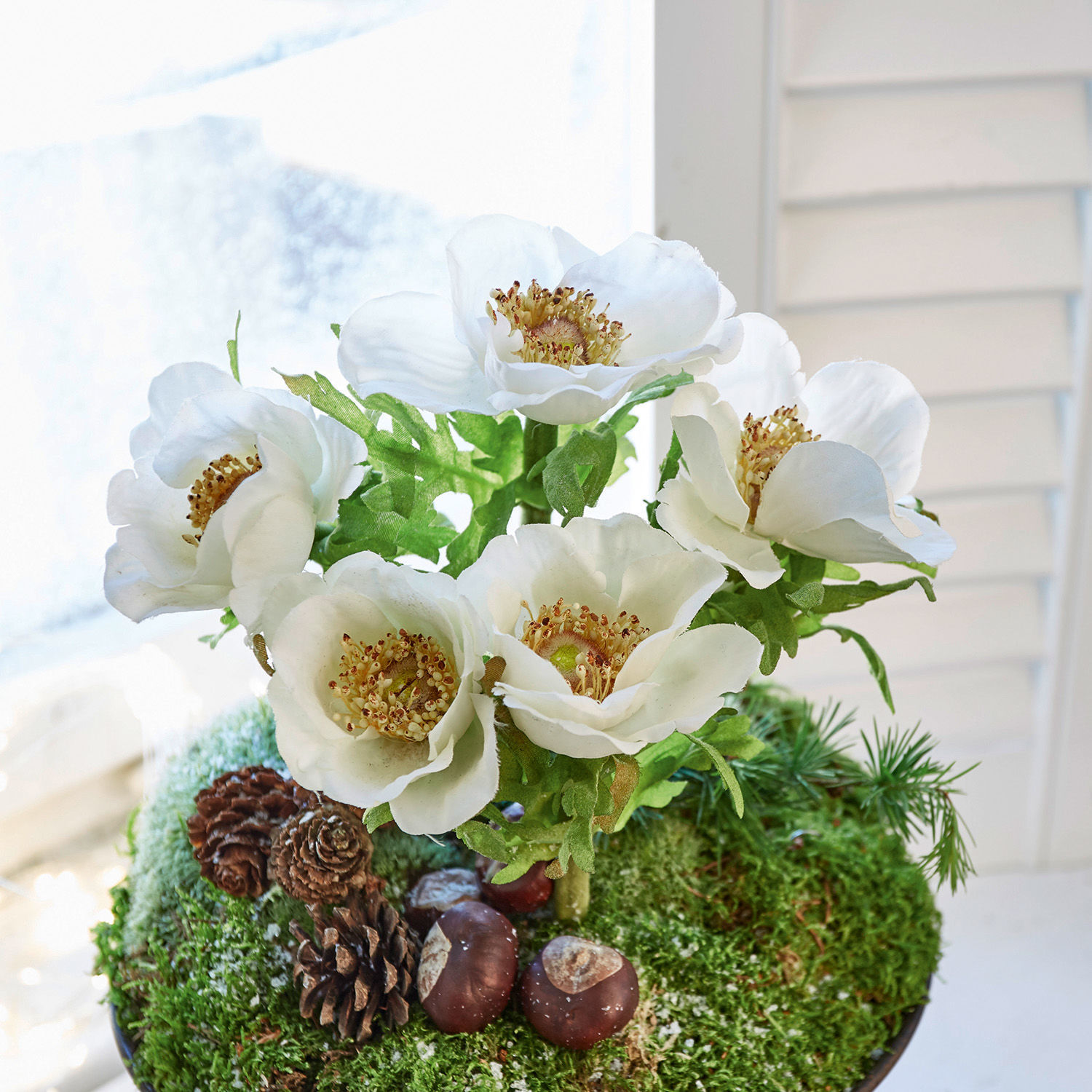 Dekoblume Christrose 5er Set Grain