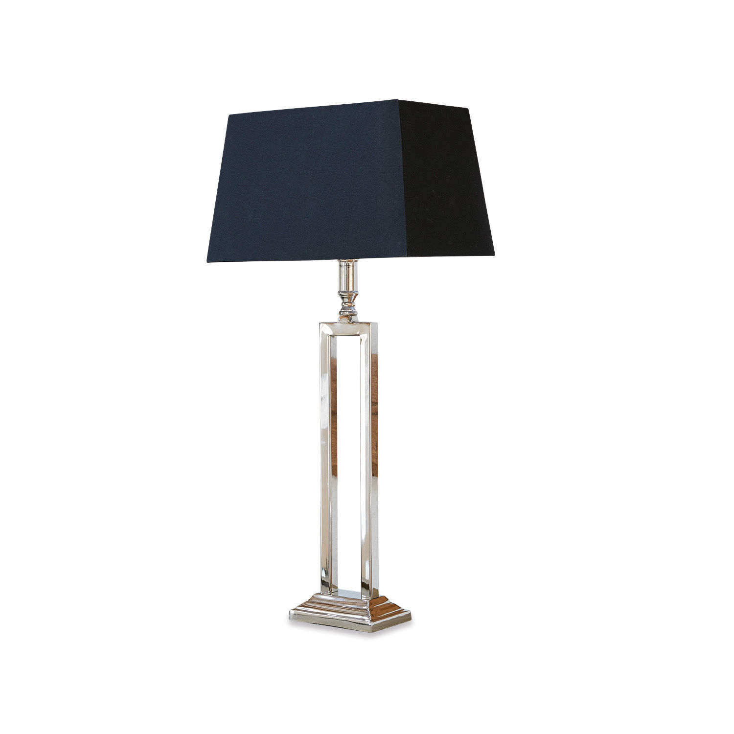 Tischlampe Kinshaa Elegante Tischlampe mit Metallfuß und schwarzem Lampenschirm für Wohnzimmer und Büro
