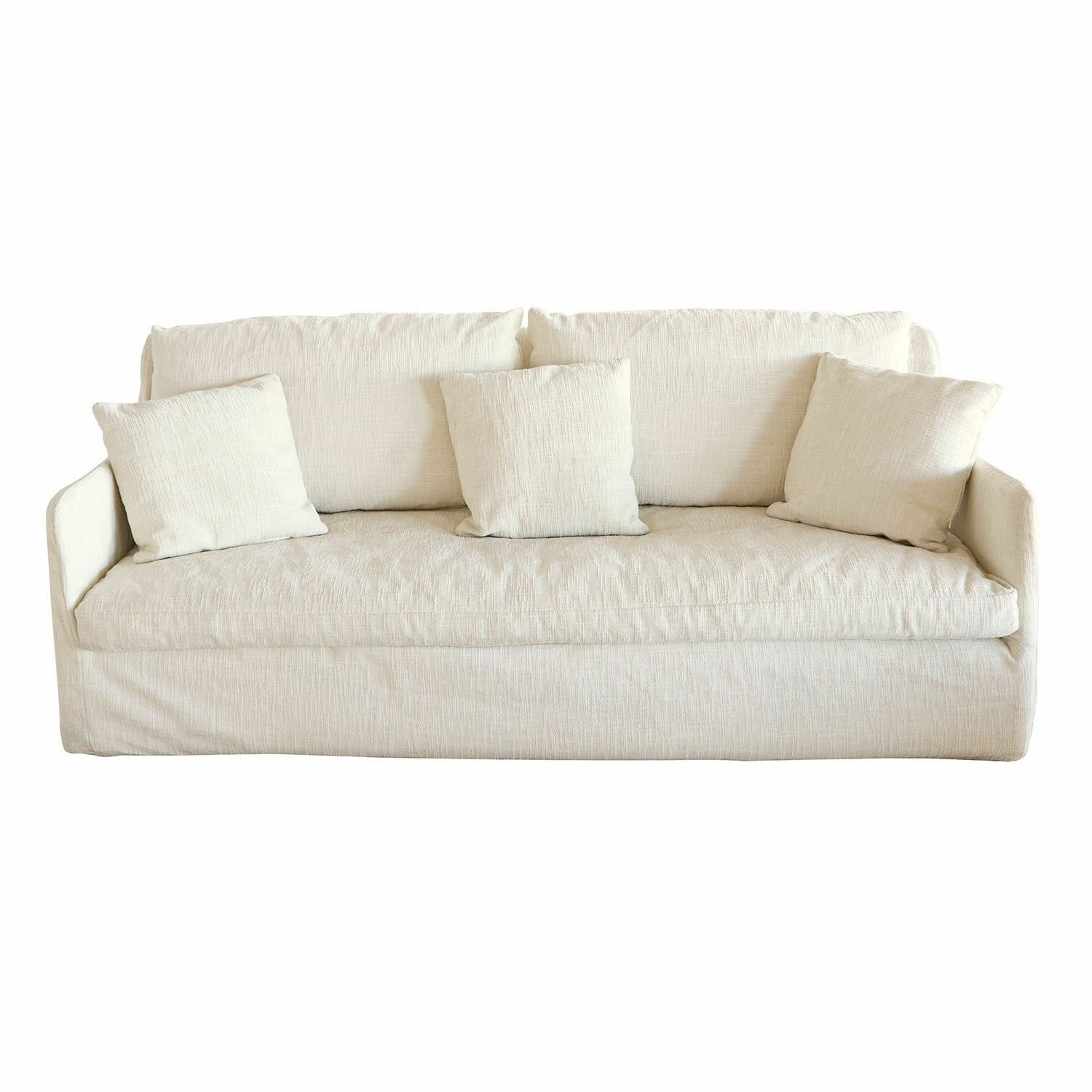 weiß Weißes Shadowfield Sofa mit weichem Stoffbezug und Kissen, bequemes Wohnzimmermöbel