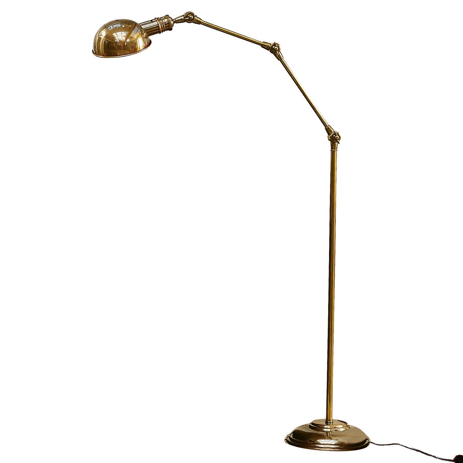 messing Stehlampe Tulsa aus Messing in Gold, verstellbar, stilvolle Beleuchtung für Wohnzimmer