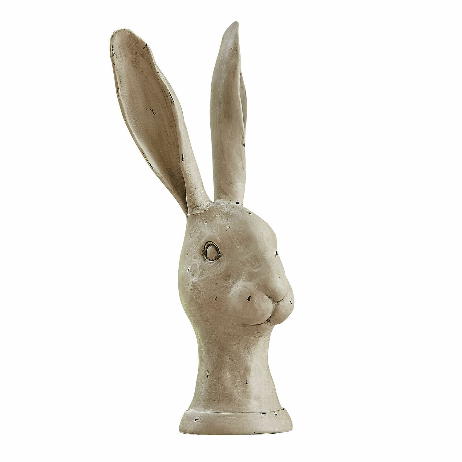 Hase Najirah Dekorativer Hasenkopf aus beiger Keramik zur Wohn- und Gartendekoration