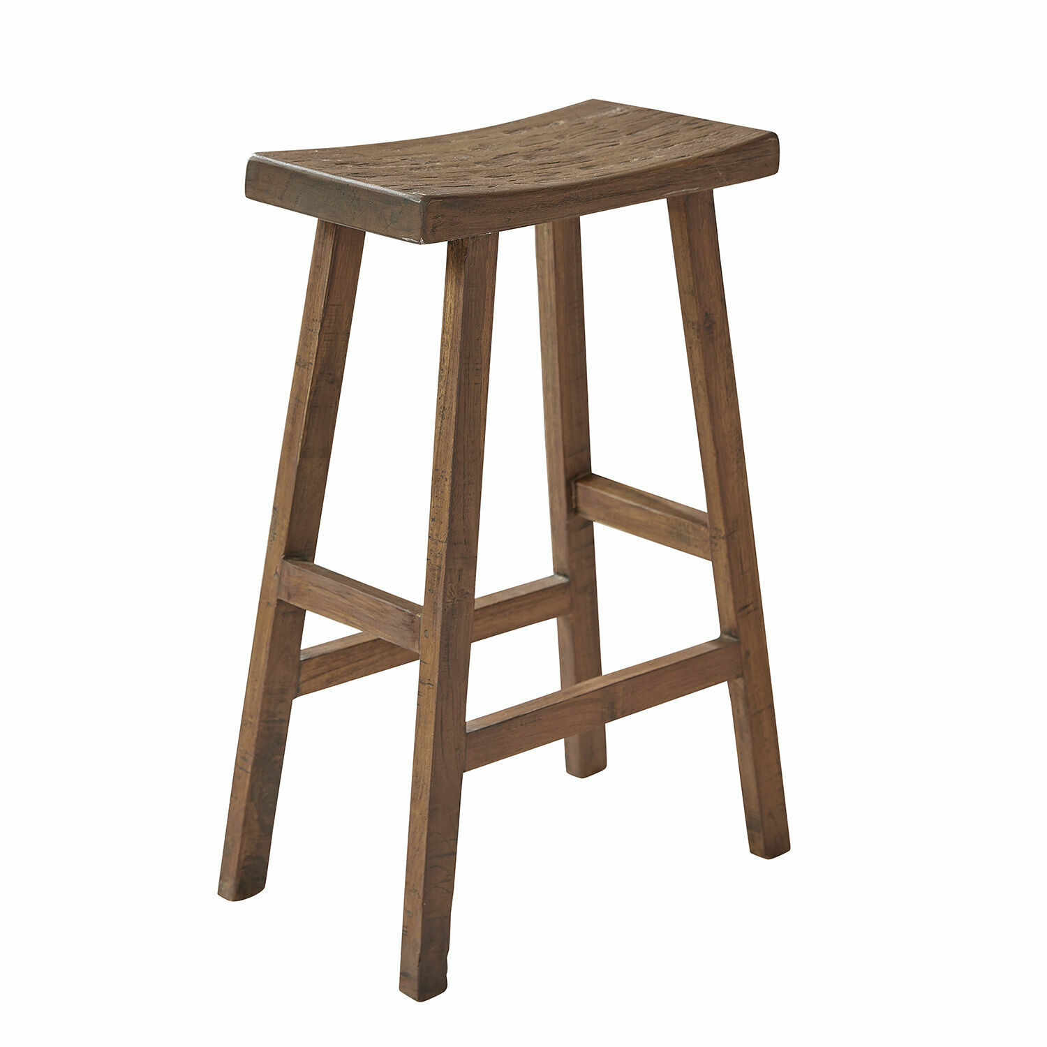 Hocker Nael Brauner Holz-Hocker mit schlichtem Design, ideal für Küche oder Bar, rustikales Möbel