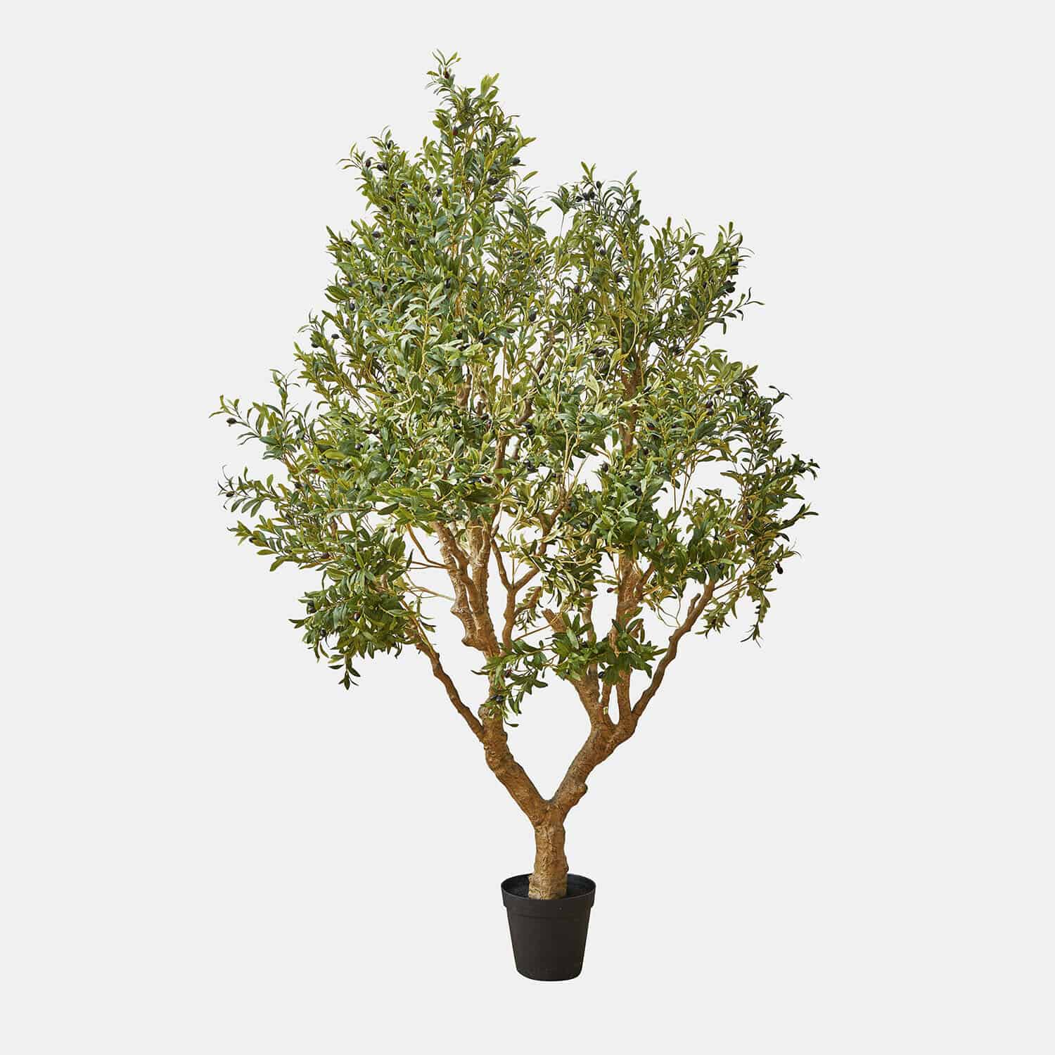 Deko-Olivenbaum Nolaria Künstlicher Olivenbaum in schwarzem Topf mit grünen Blättern zur Wohn- und Gartendekoration
