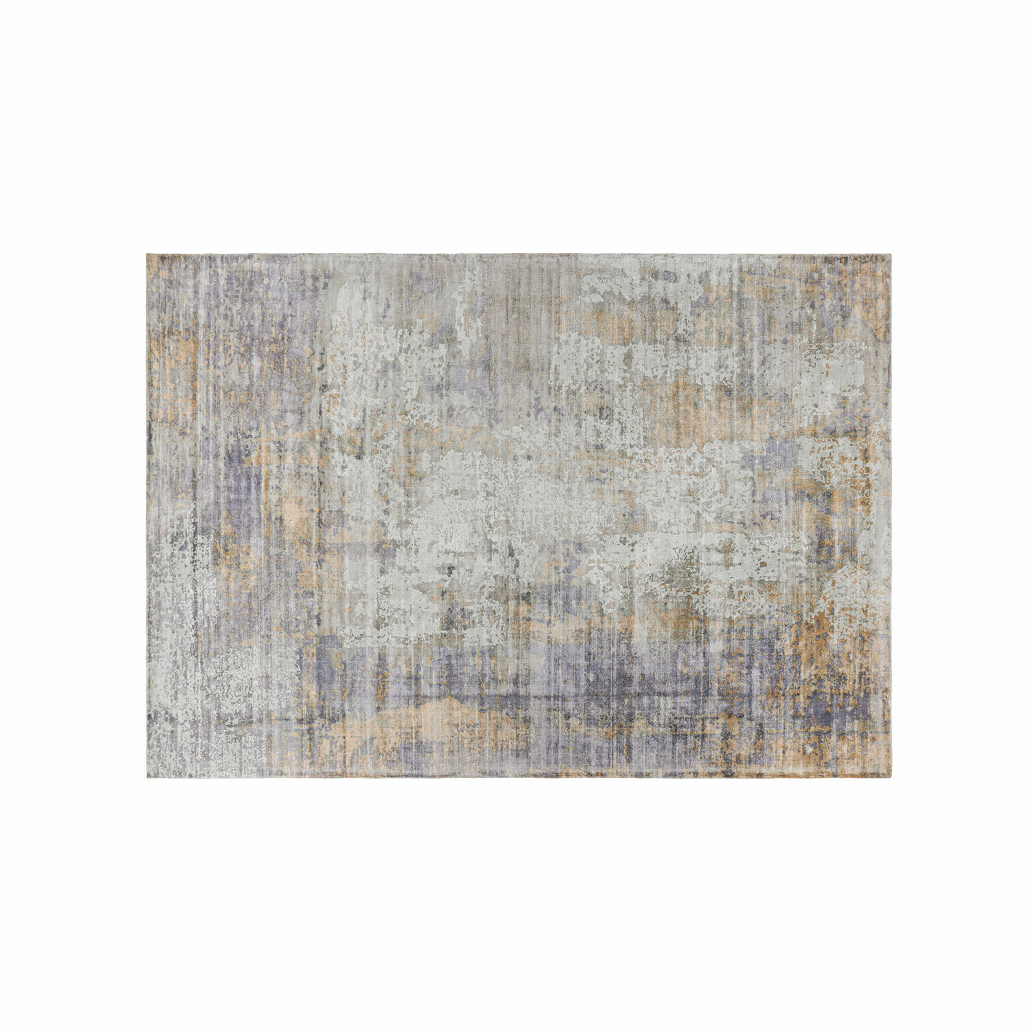 Teppich Qalheera Dekorativer Teppich in Grau-, Beige- und Violetttönen mit abstraktem Muster für Wohnzimmer