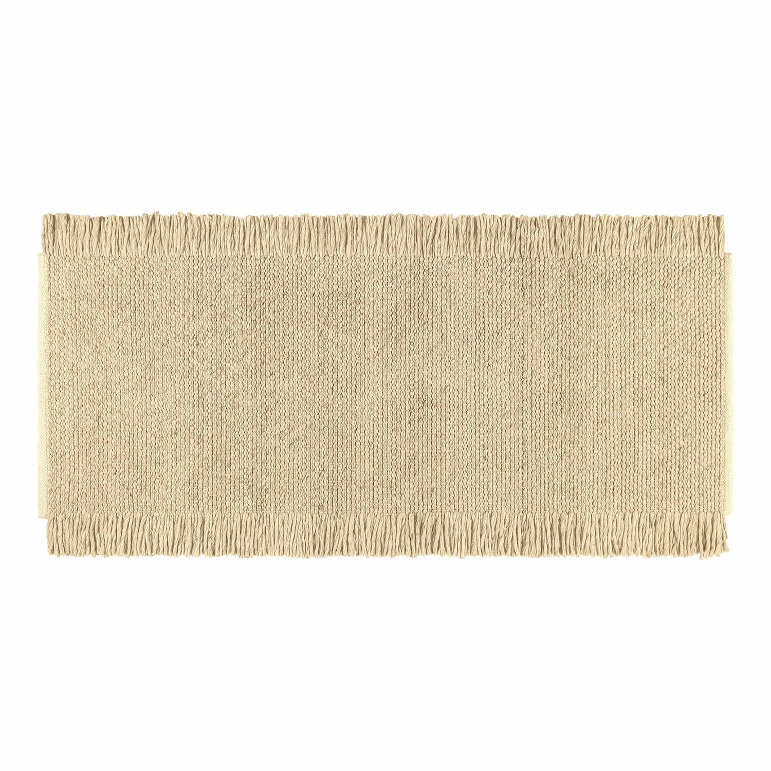 Läufer Levraut Beiger Teppichläufer mit Fransen aus Naturmaterial, ideal für Wohnraum und Boden