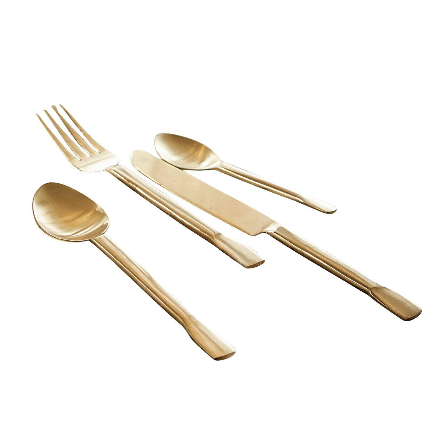 Besteck Malroy aus goldfarbenem Edelstahl, elegantes Design für den Esstisch