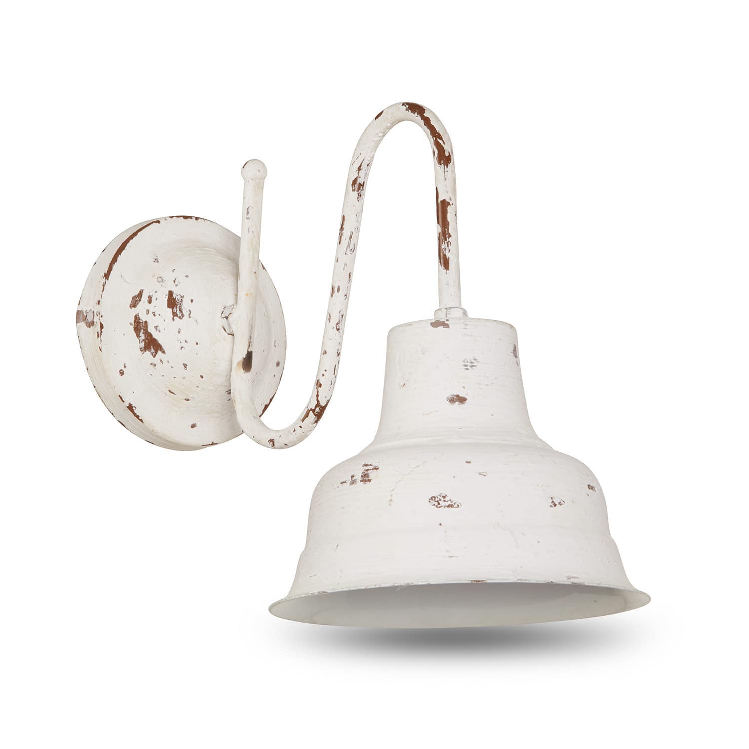 Wandlampe Sidney Wandlampe aus Metall im Vintage-Stil mit weißer Patina für Wanddekoration