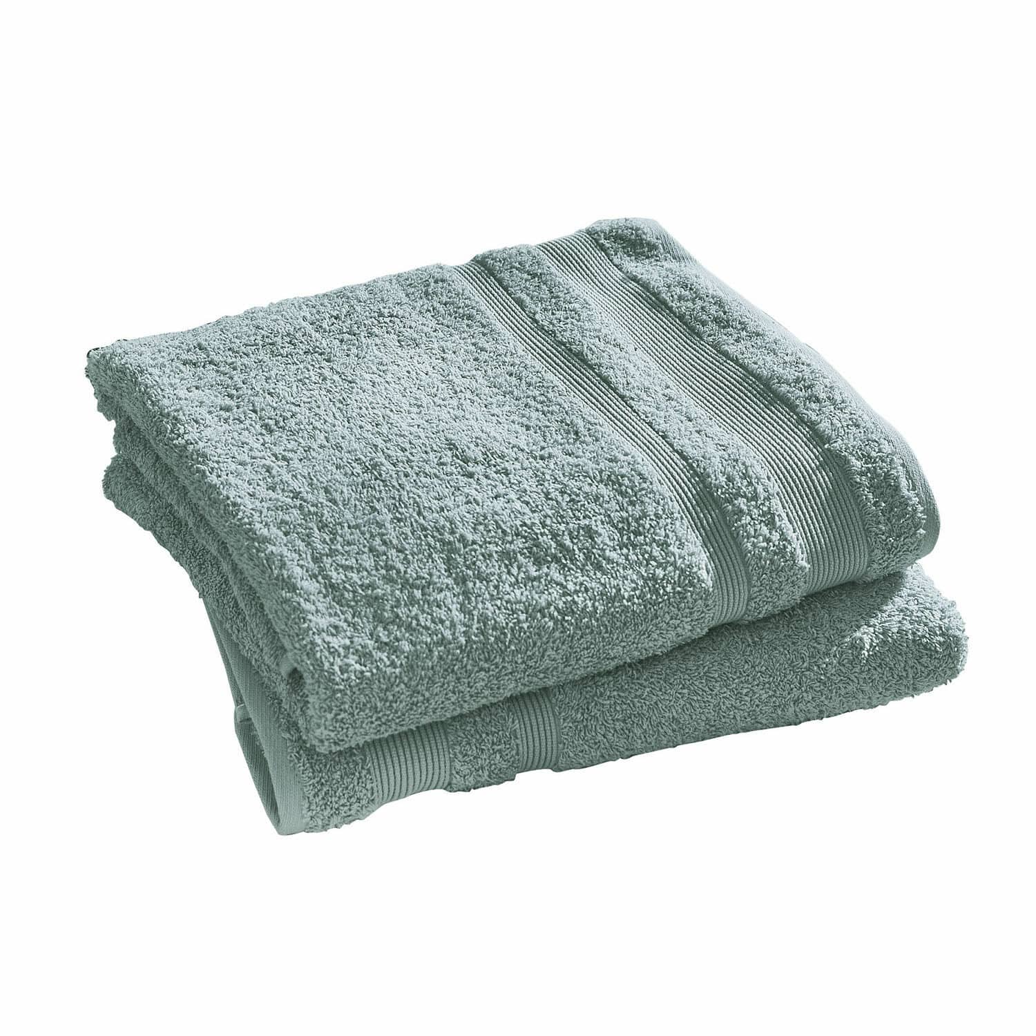 Badetuch 2er Set Bourogne Weiches hellgraues Baumwollhandtuch mit dekorativen Streifen, ideal für das Badezimmer
