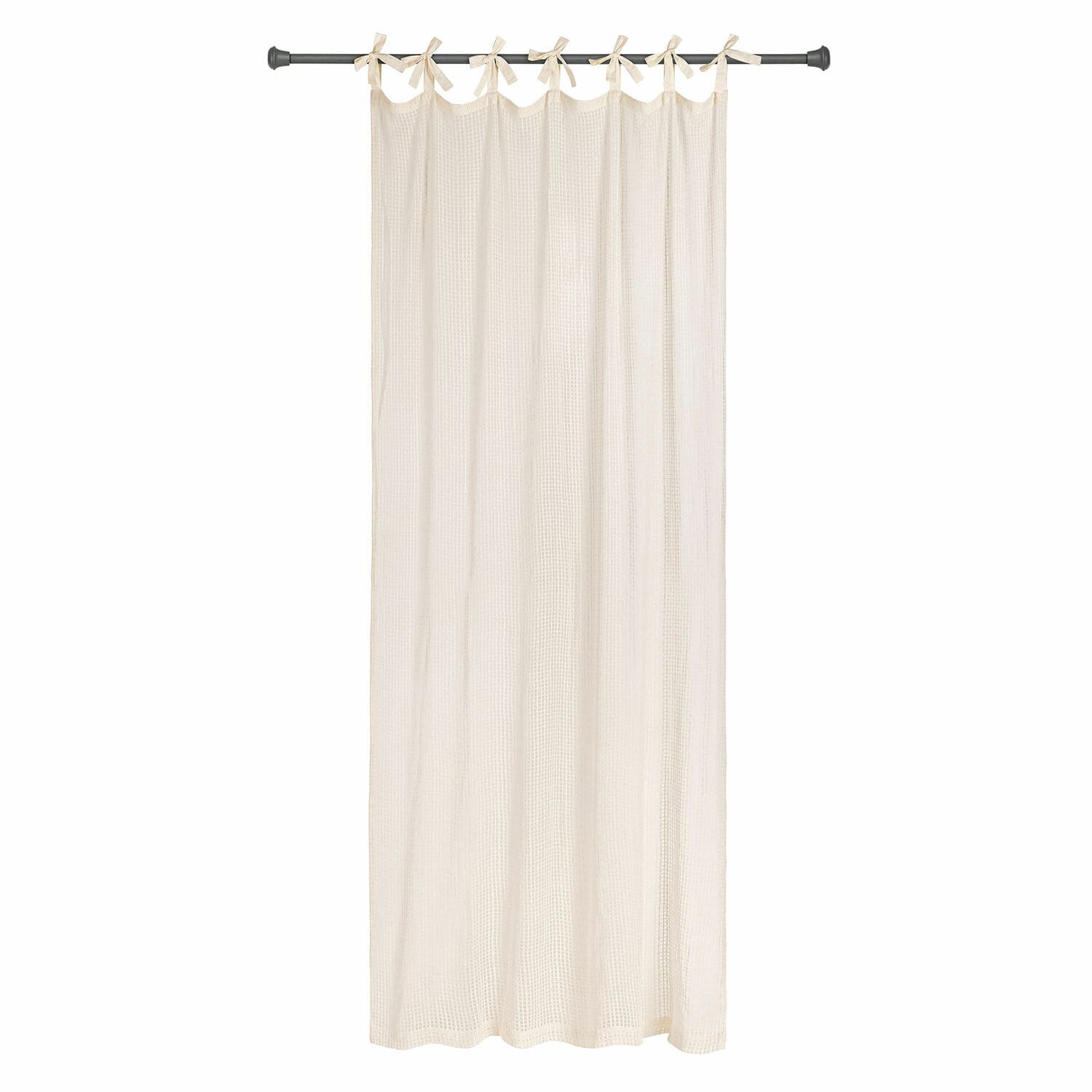 Gardine Gracemere Beige Baumwollvorhang mit Bindebändern, leicht und dekorativ für Wohnzimmer oder Schlafzimmer