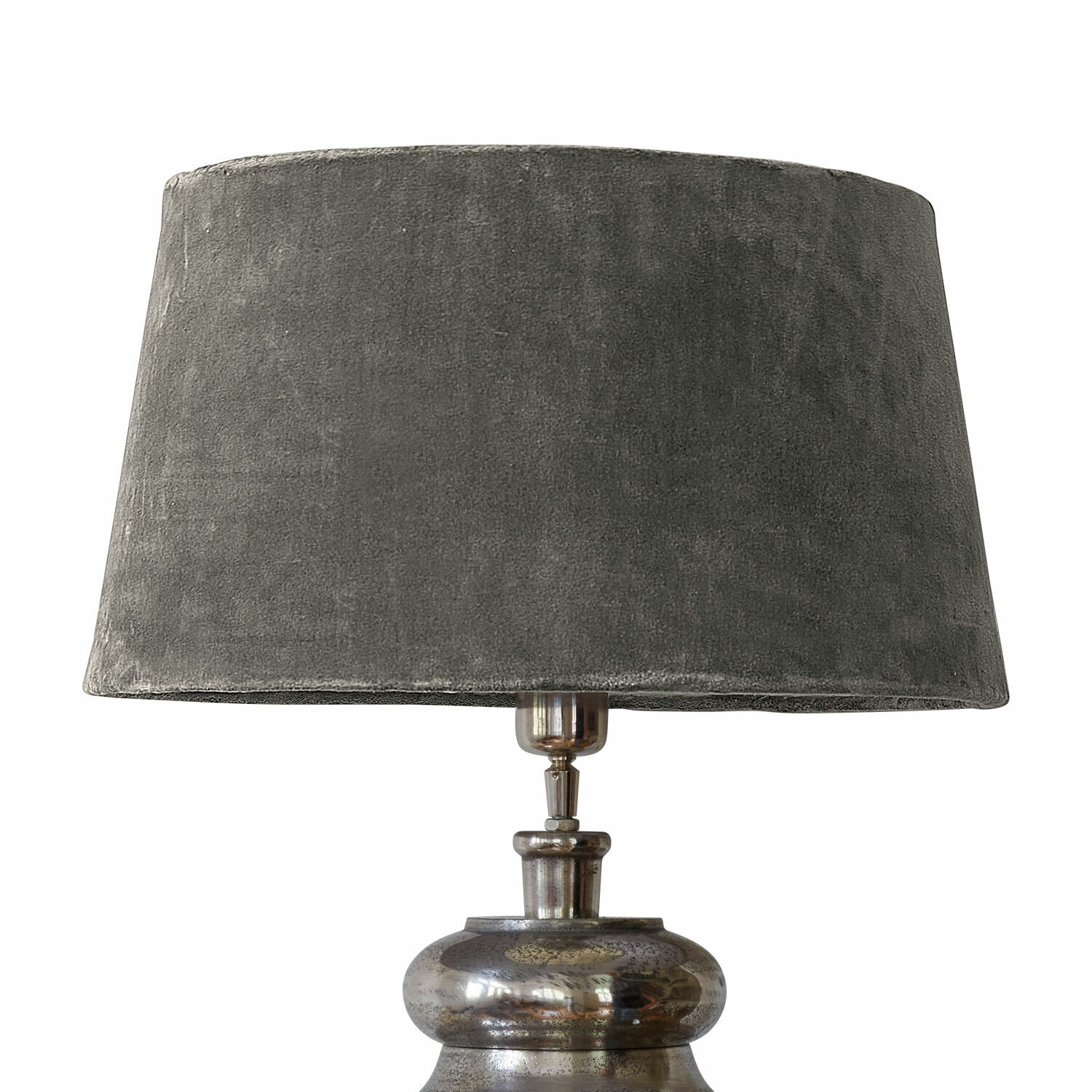 Lampenschirm Boffas Graue Tischlampe mit Metallfuß und samtigem Lampenschirm für stilvolle Wohnraumbeleuchtung