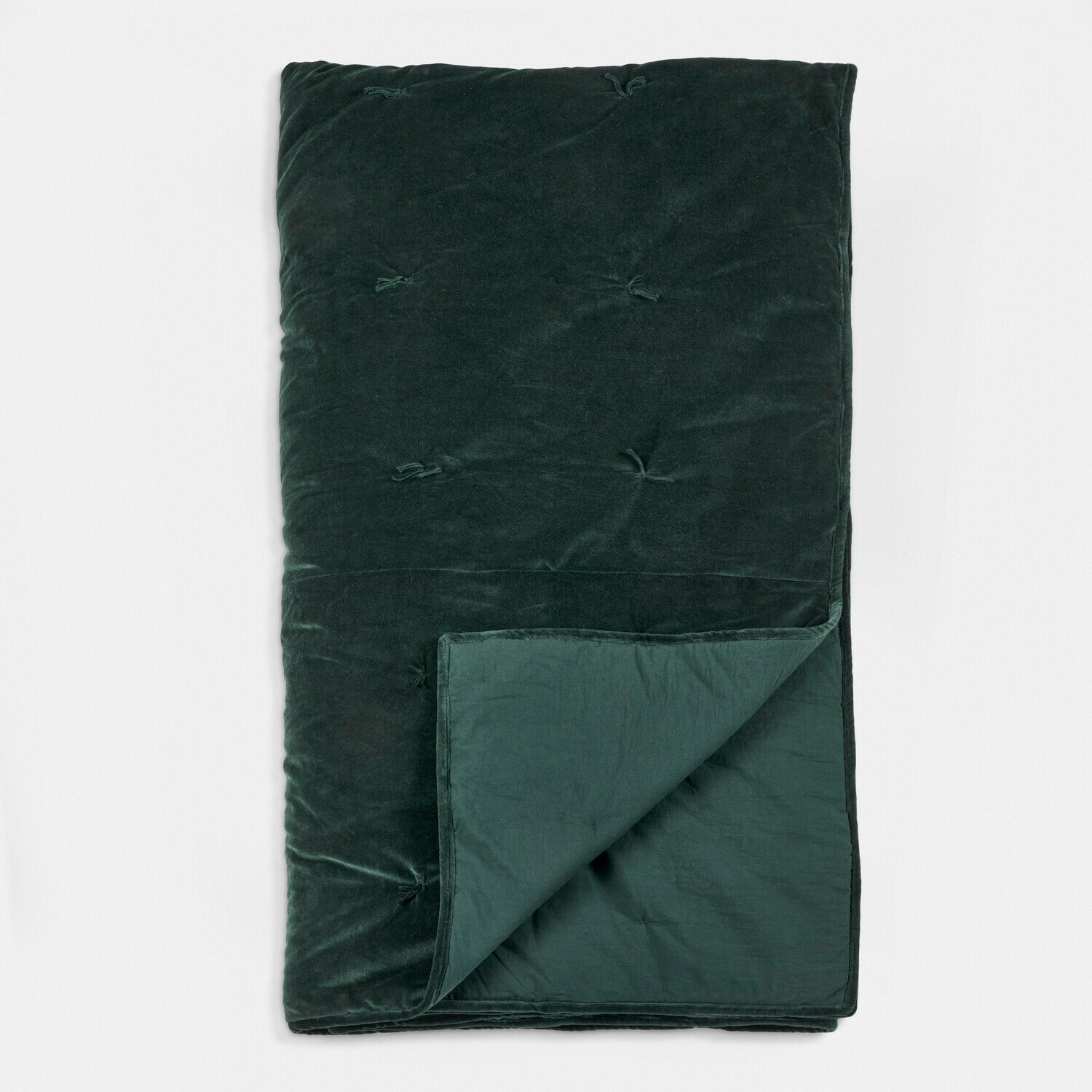 Quilt Orélisse Weiche grüne Samtdecke mit Steppung, ideal für gemütliche Wohnräume und Dekoration
