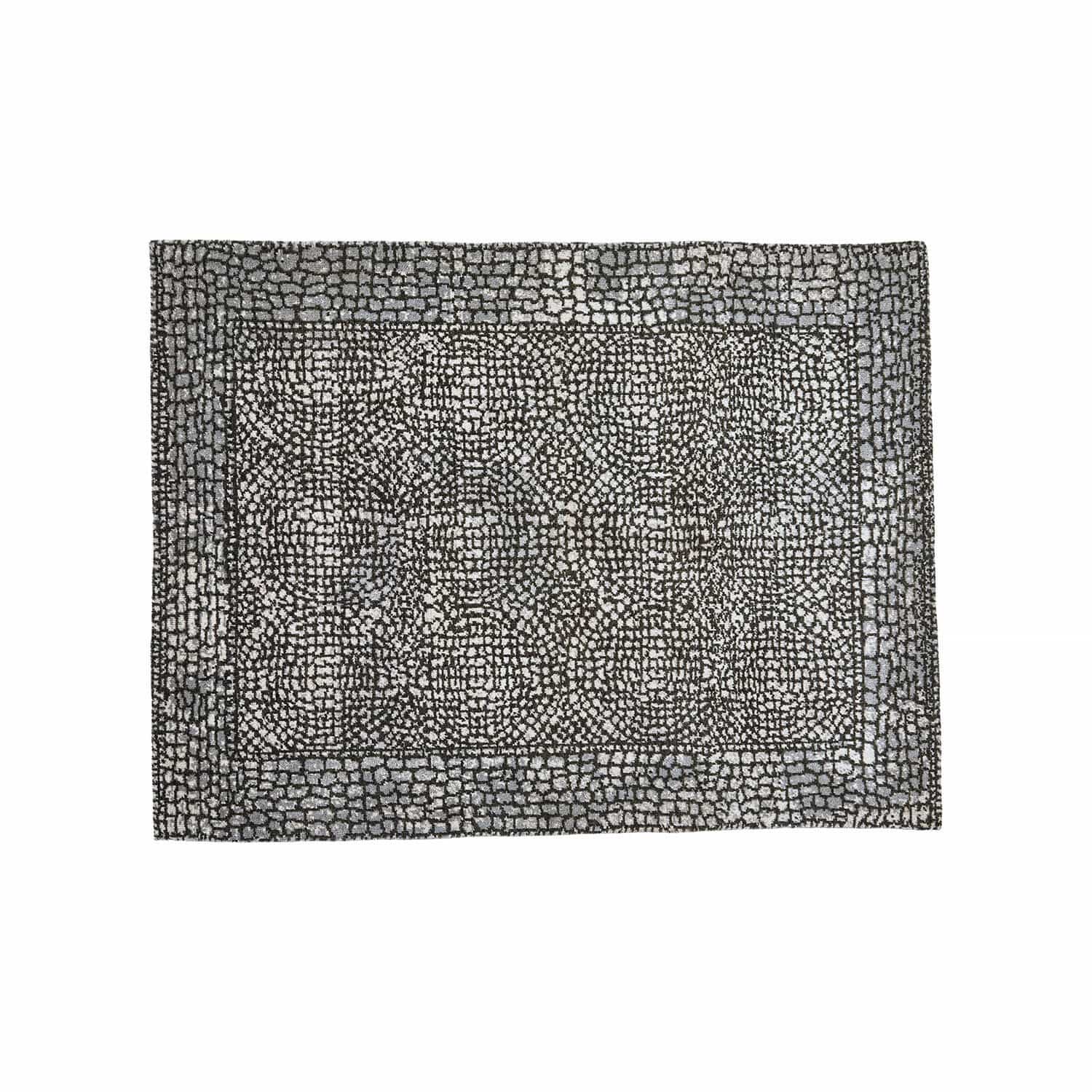 Teppich Vermont Teppich mit steinähnlichem Muster in Grau- und Schwarztönen, stilvolle Wohnraumdekoration