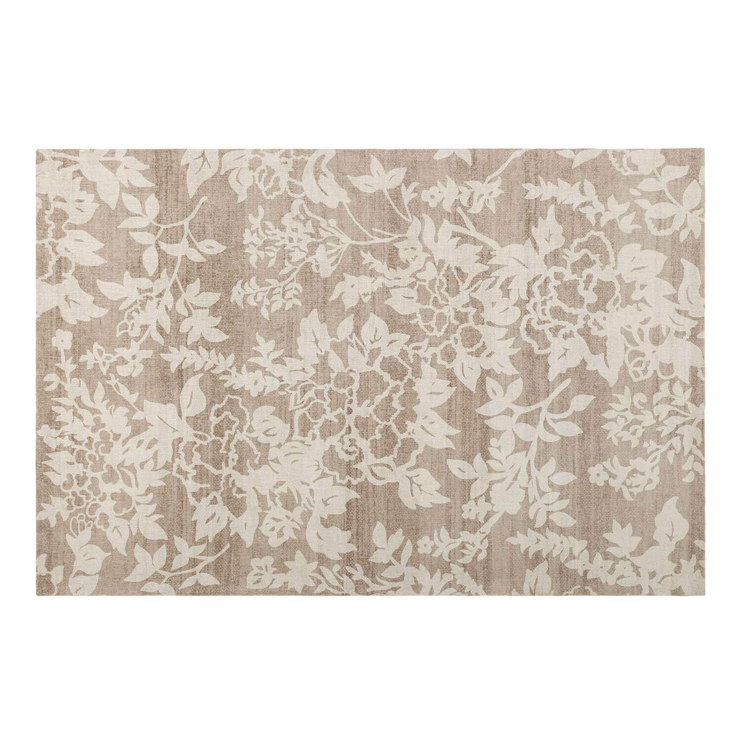 Teppich Casamira Beigefarbener Teppich mit hellem Blumenmuster, weiches Material für Wohnzimmer oder Schlafzimmer