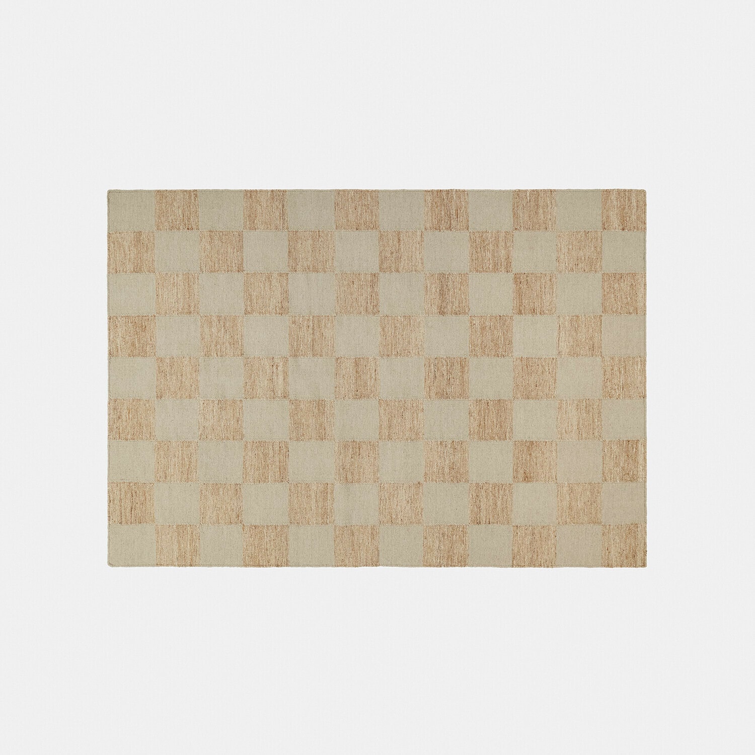 Teppich Nexari Karierter Teppich aus Naturmaterial in Beige- und Brauntönen, stilvolle Bodendekoration