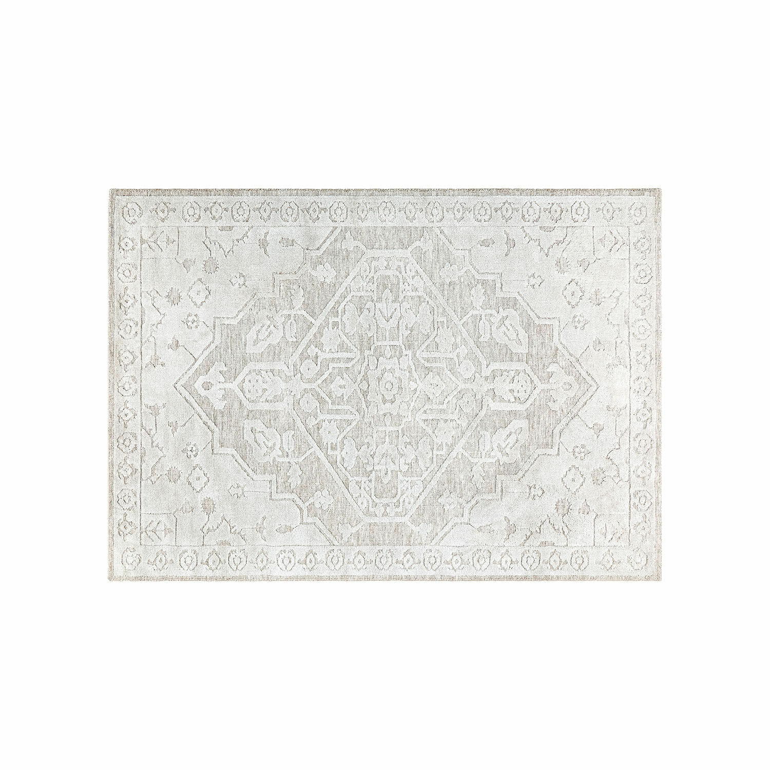 Teppich Armidale Dekorativer Teppich in hellem Beige mit geometrischem Muster, weiches Material, Vintage-Stil