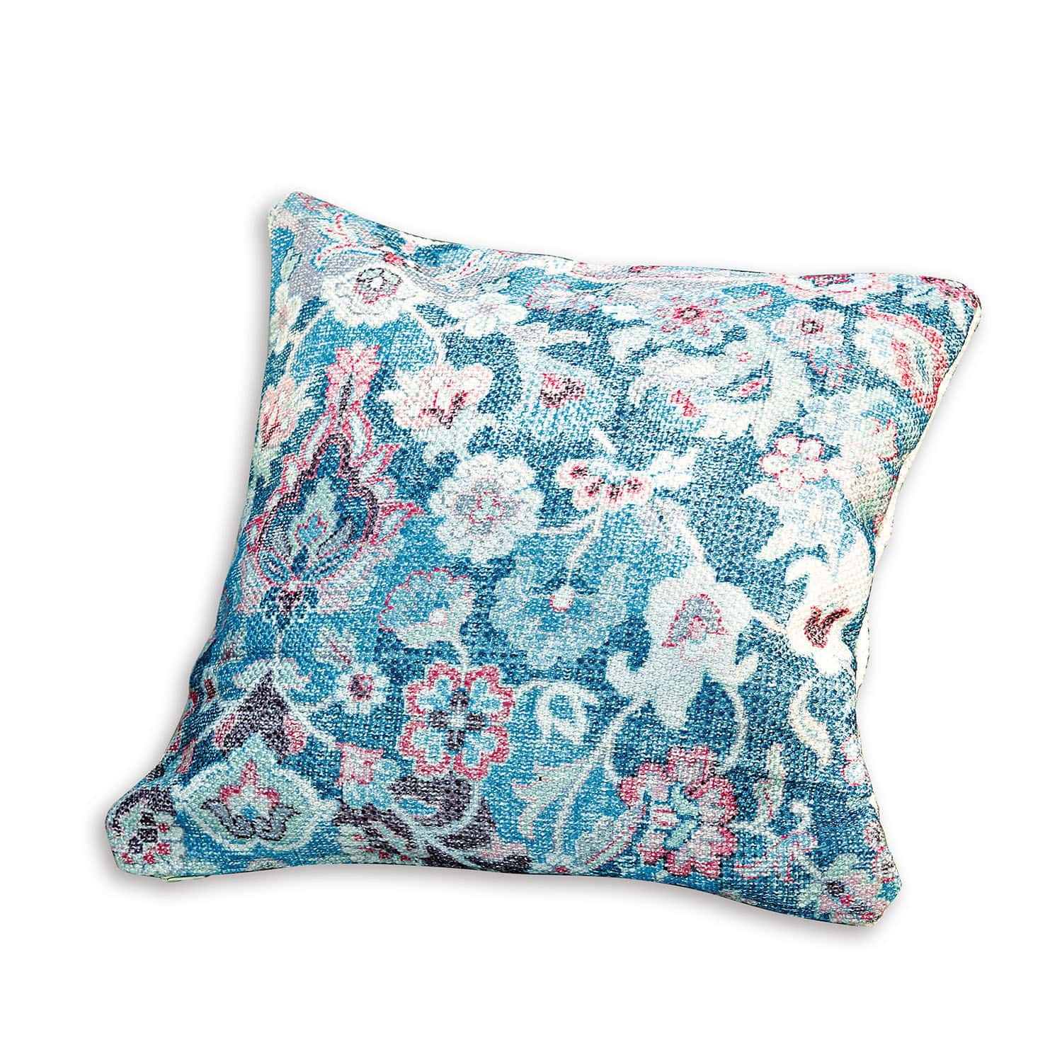 In- & Outdoor-Kissenhülle Obair Dekoratives Kissen aus Stoff mit blau-rosa Blumenmuster, weich und stilvoll fürs Wohnzimmer