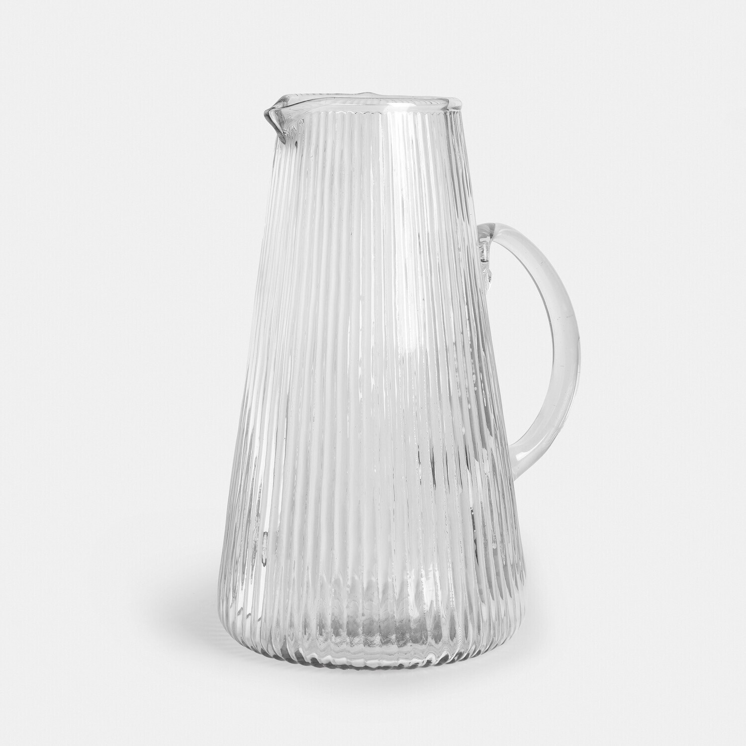 Krug Caleza Transparenter Glas-Krug mit geriffelter Oberfläche und Henkel zum Servieren von Getränken