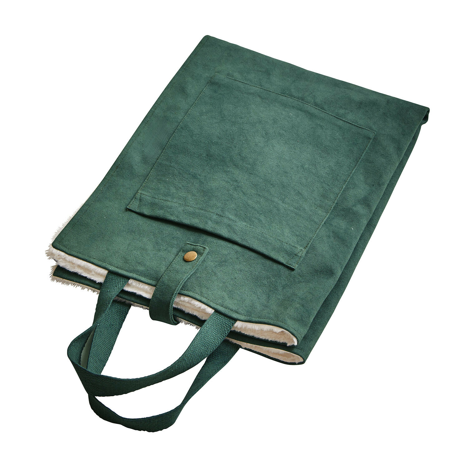 Haustiermatte Felliro Grüne Stofftasche mit Tragegriffen und weichem weißem Innenfutter, praktische Einkaufstasche