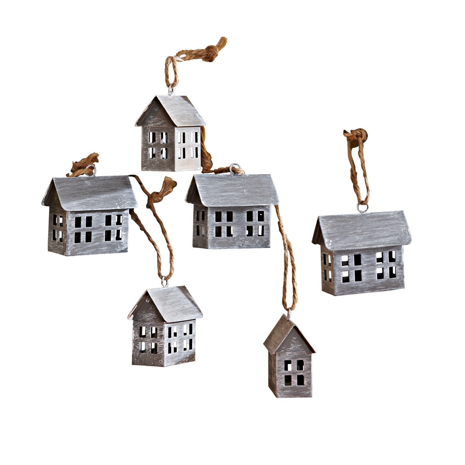 Deko-Anhänger 6er Set Cottages