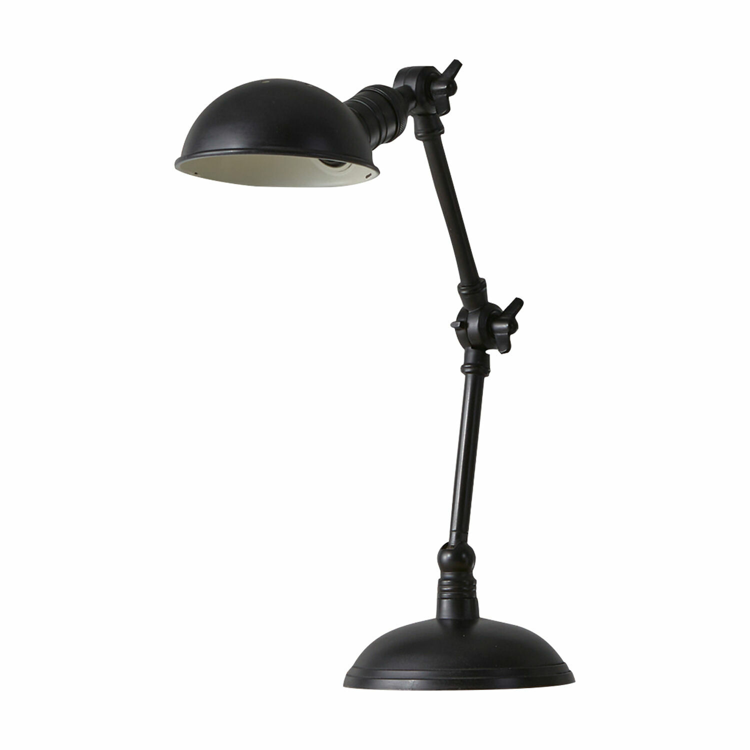 Schwarze Metall-Tischlampe Toulon mit verstellbarem Arm für Schreibtischbeleuchtung