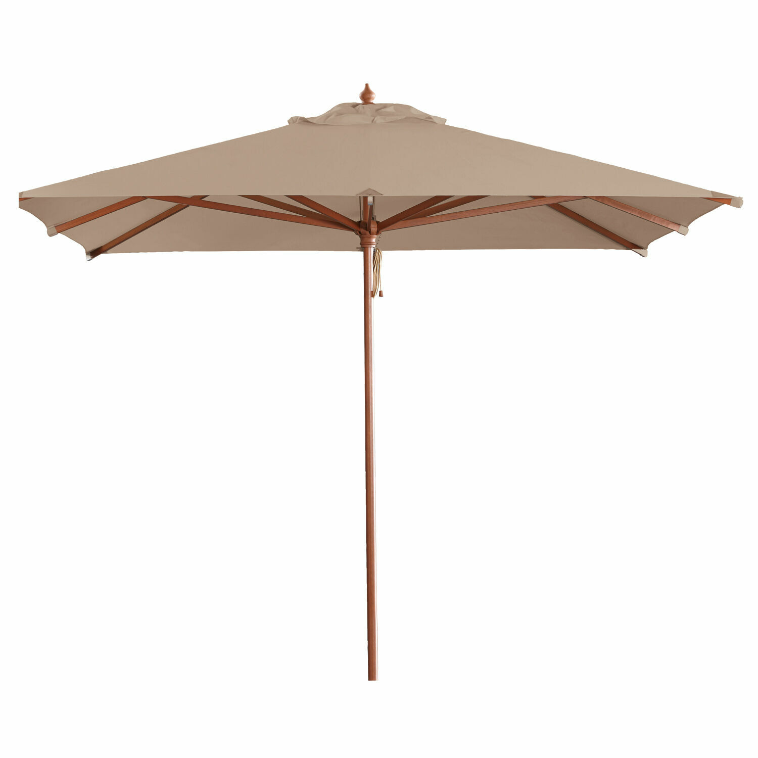 taupe Großer Gartenschirm Barnet in Taupe mit Holzgestell, ideal für Terrasse und Garten