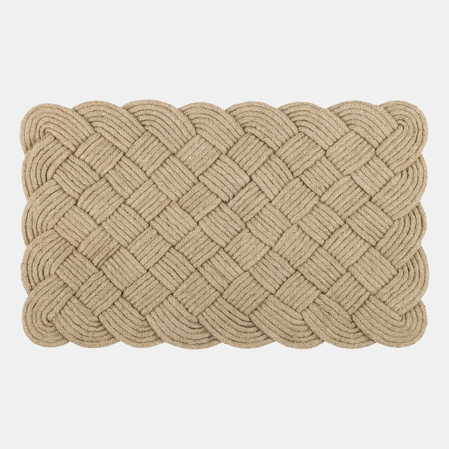 Fußmatte Harman Beige Fußmatte aus geflochtenem Baumwollseil in rechteckiger Form für den Eingangsbereich