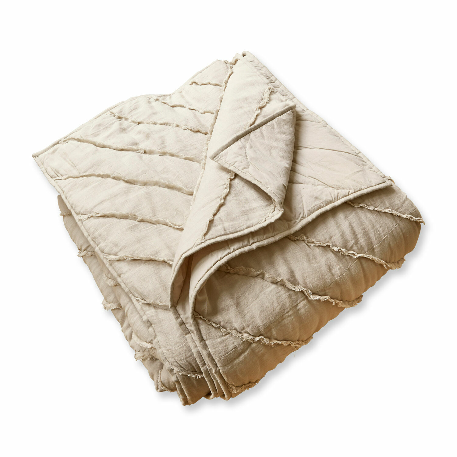 Quilt Eynden Beige gesteppte Baumwolldecke mit weicher Textur, ideal für gemütliche Wohnräume und Dekoration