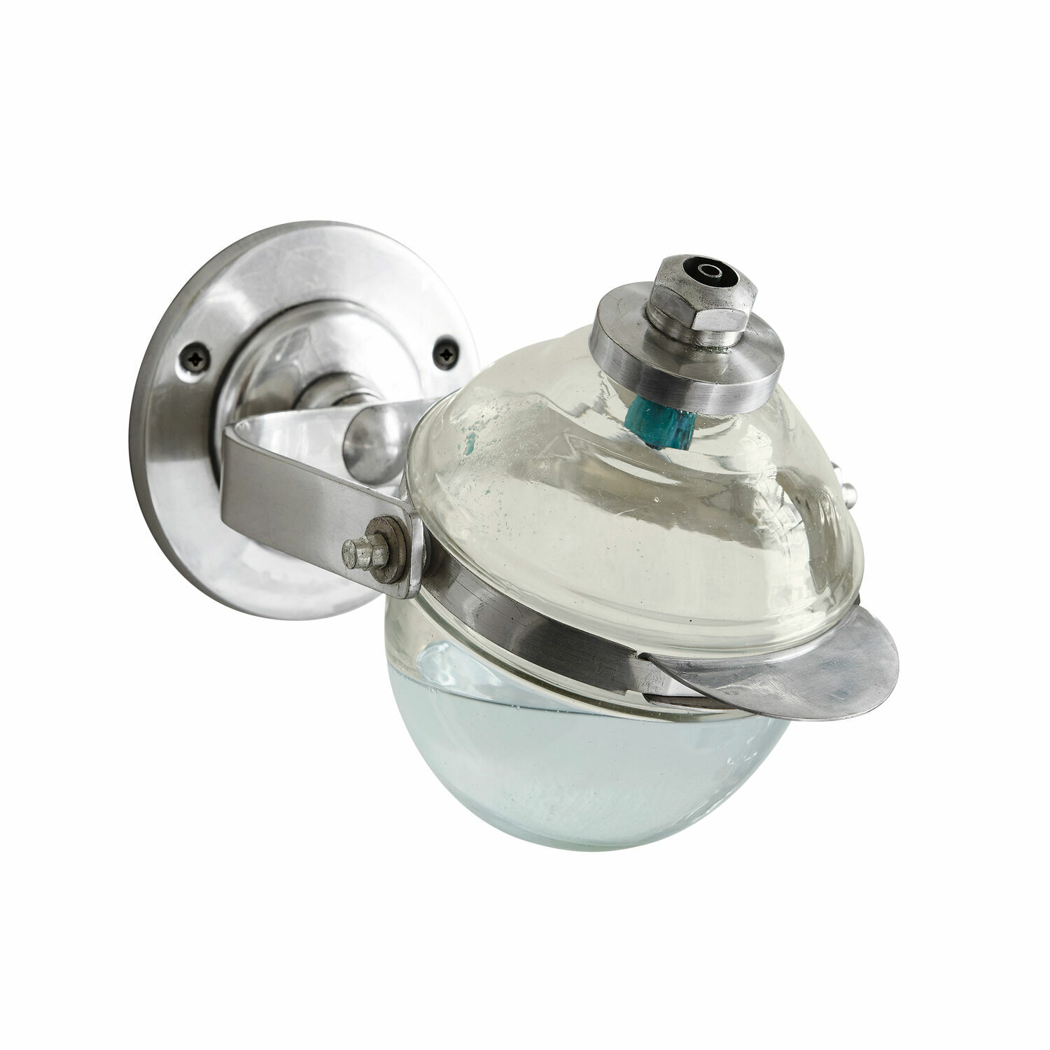 Klarer Seifenspender Bailey mit silberner Metall-Wandhalterung für das Badezimmer