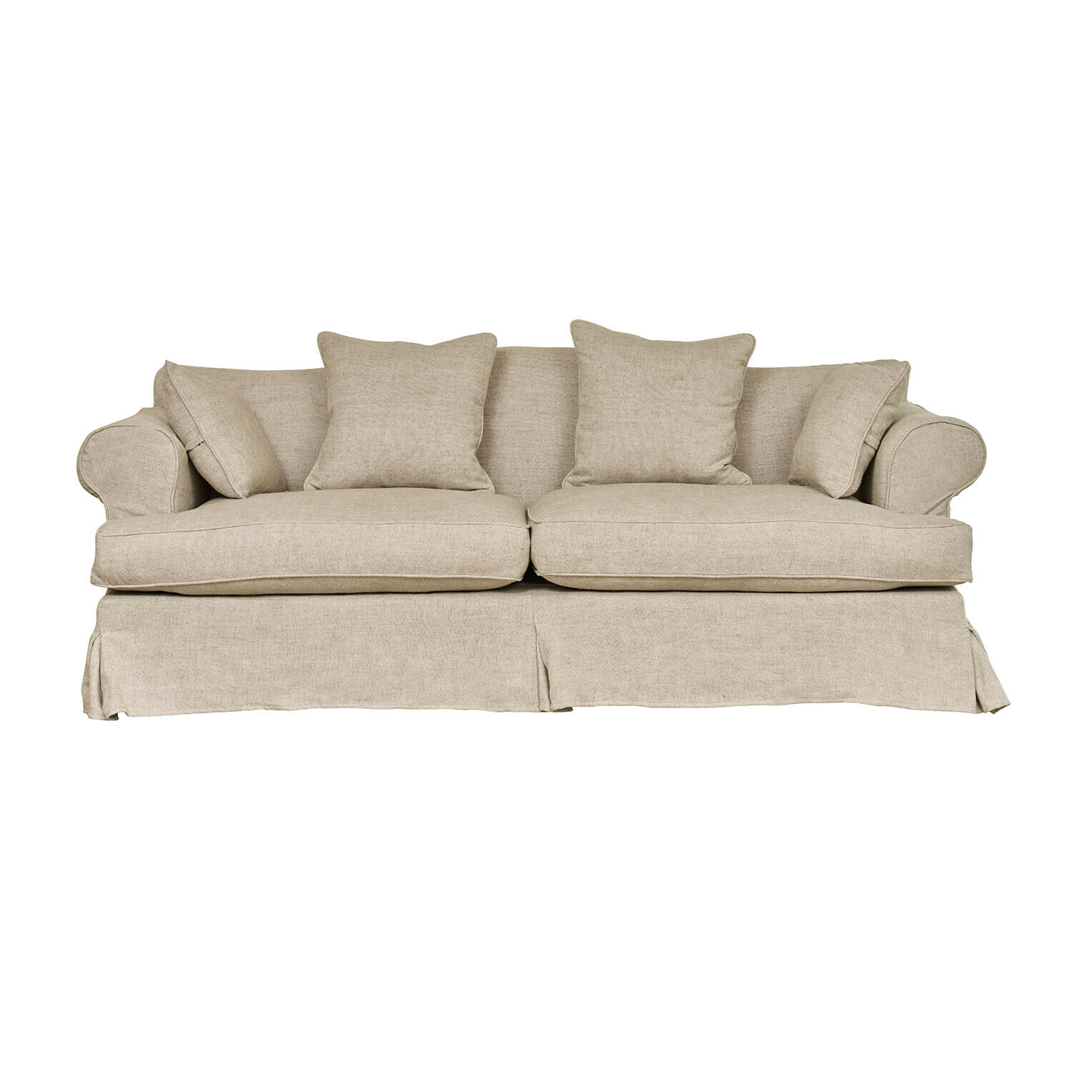beige Beiges Dawnhurst Sofa aus Stoff mit Kissen, bequemes Wohnzimmermöbel im modernen Design