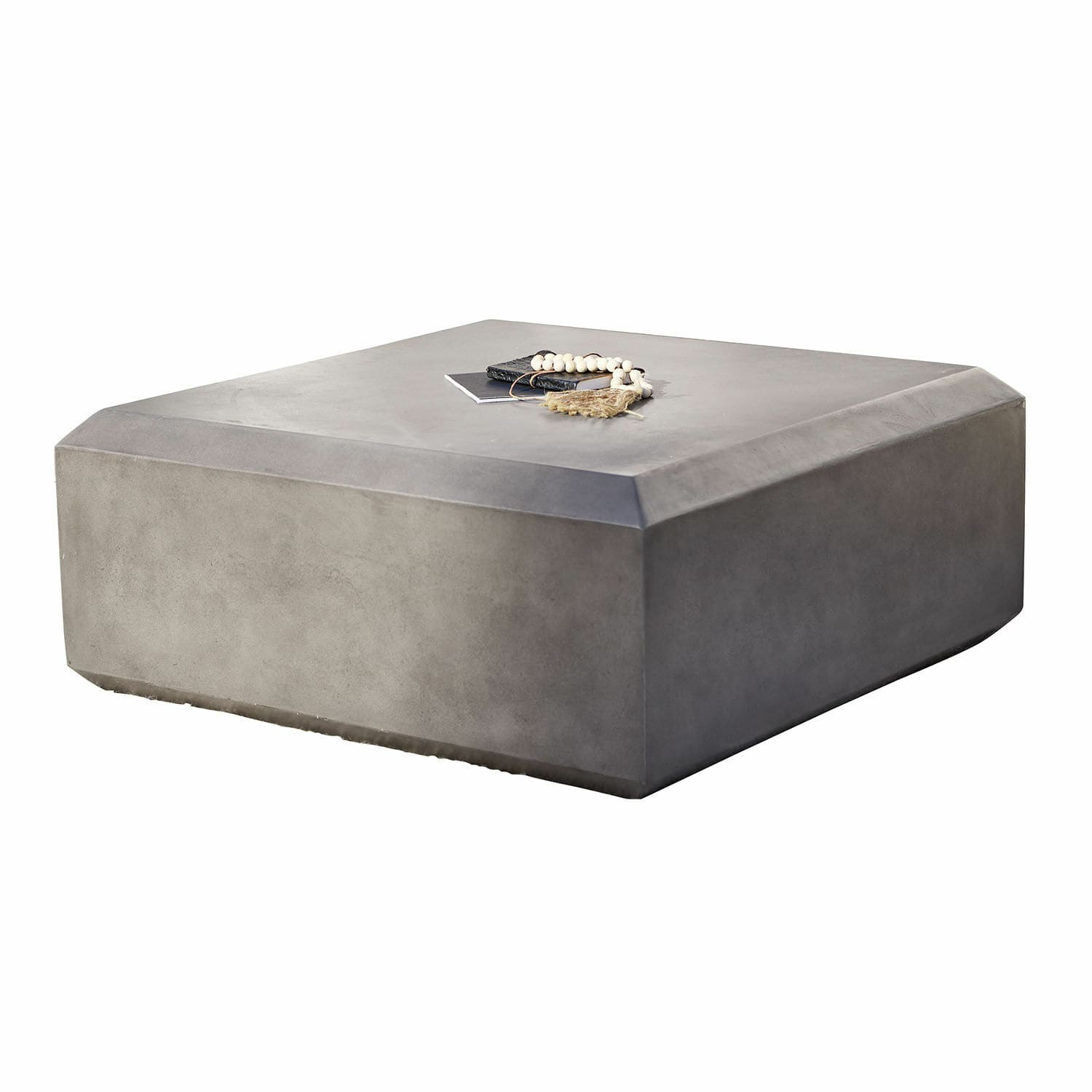 Couchtisch Theodoros Quadratischer Couchtisch aus grauem Beton, moderner Wohnzimmertisch