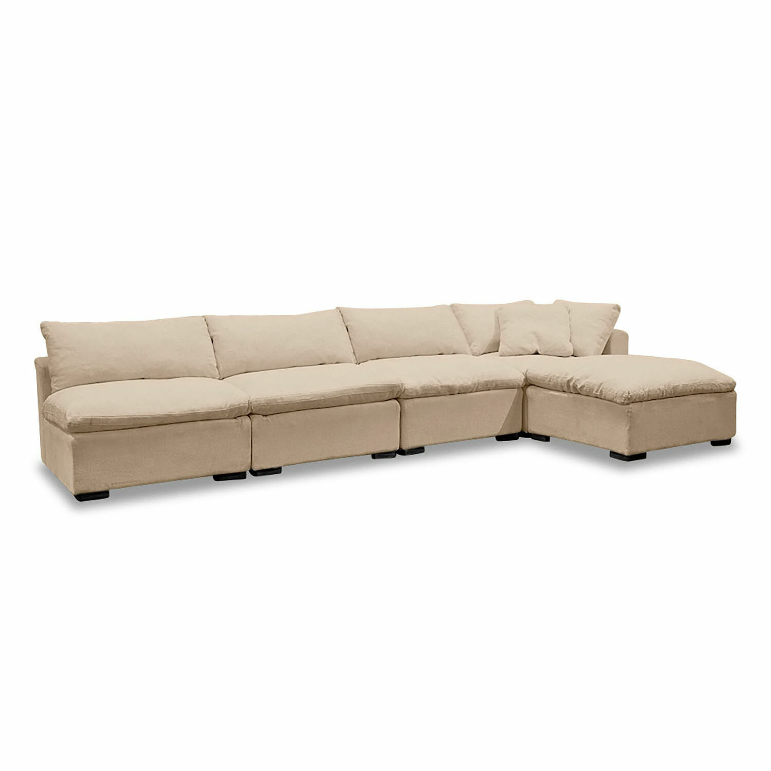 braun Modulsofa Baladou in braunem Stoff, weich und bequem für das Wohnzimmer