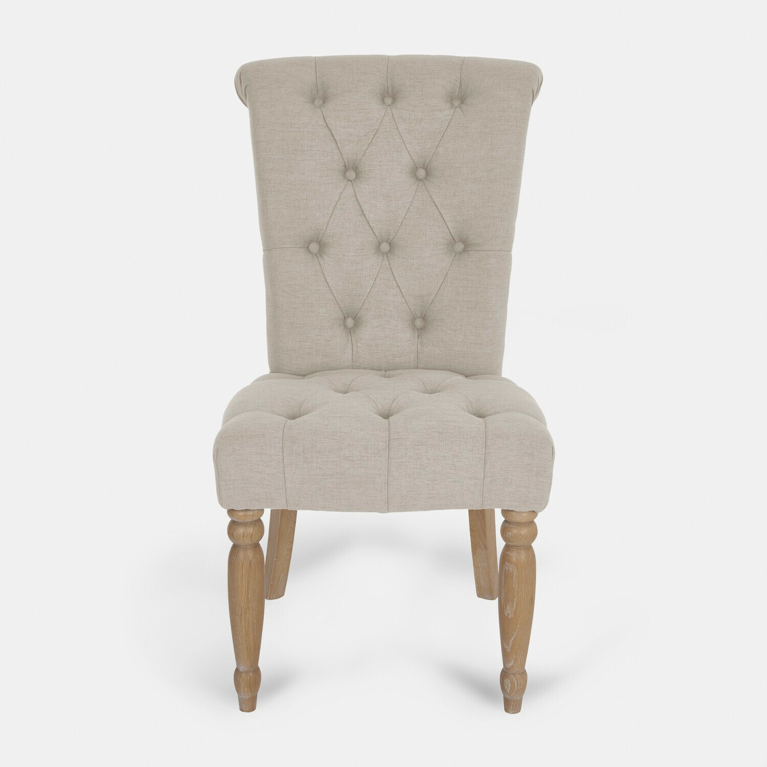 leinen Beiger Leinenstuhl Claville mit Holzbeinen, gepolstert und elegant für Esszimmer