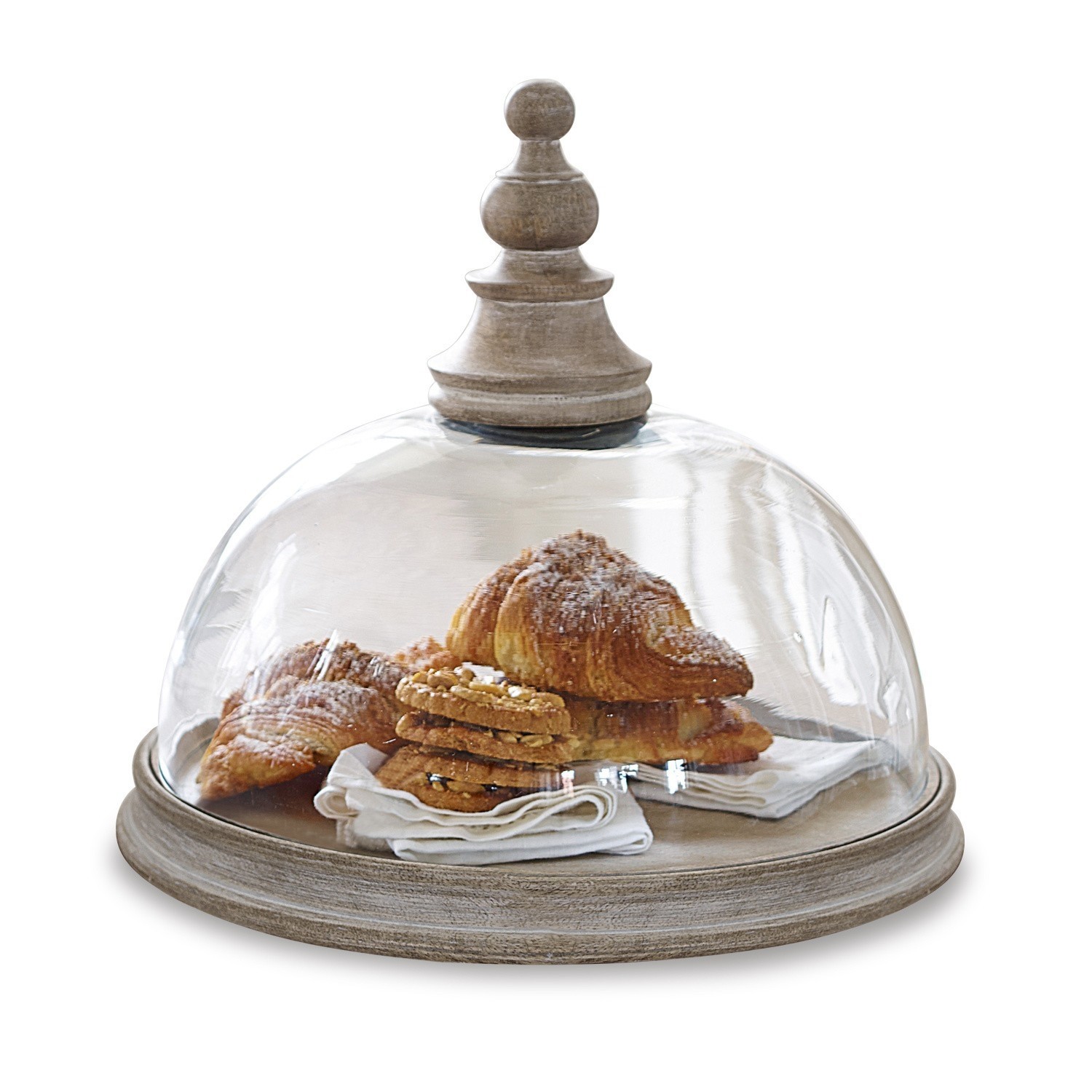 Glasglocke mit Platte Callista