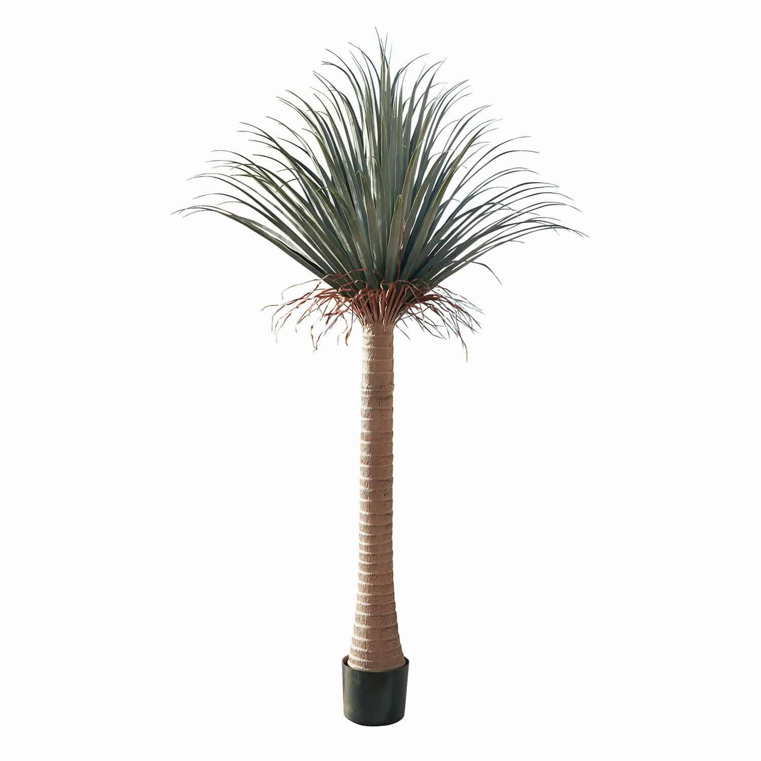 Deko-Palme Remivon Künstliche Palme im Topf mit braunem Stamm und grünen Blättern für Wohn- und Gartendekor