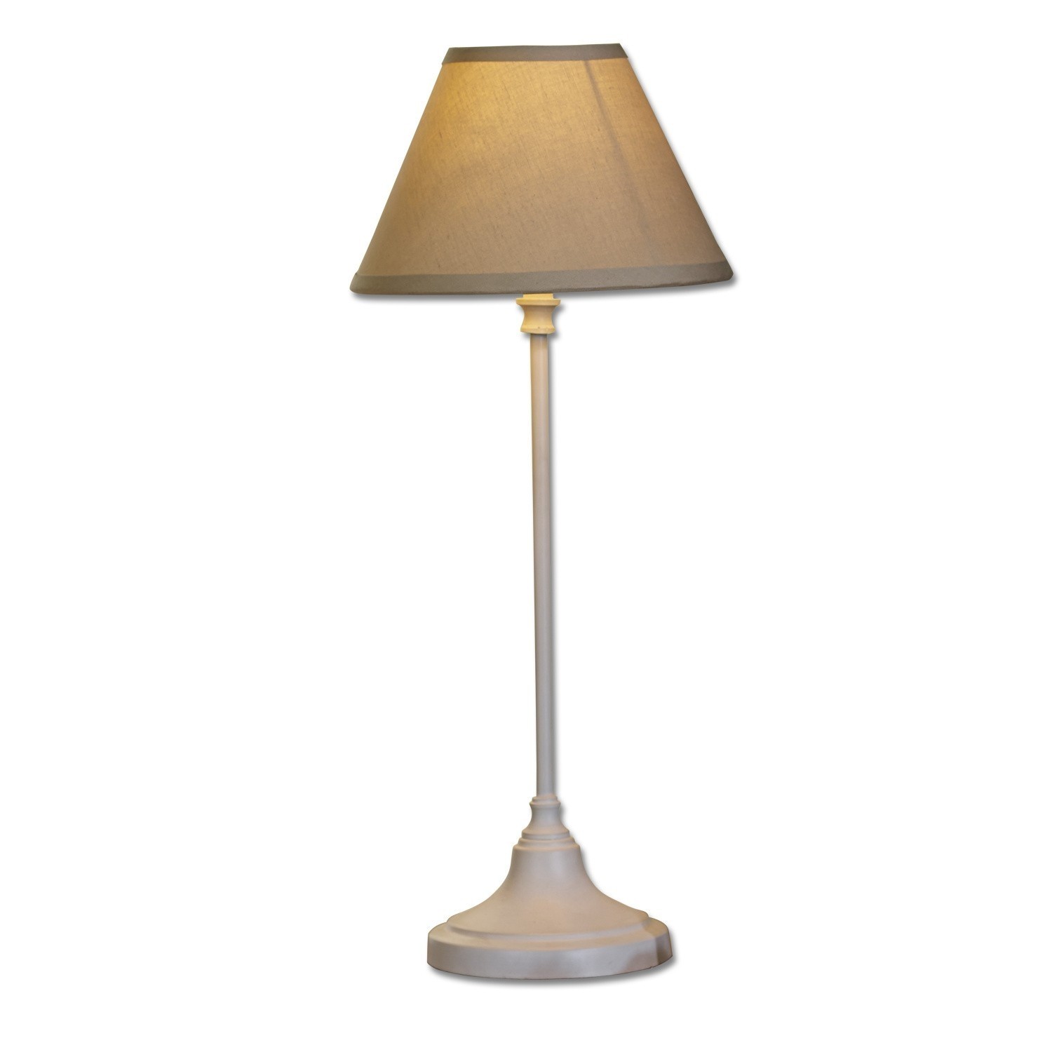 Tischlampe Swindon Klassische Tischlampe mit beigem Lampenschirm und weißem Sockel, ideal für Wohnzimmer und Schlafzimmer