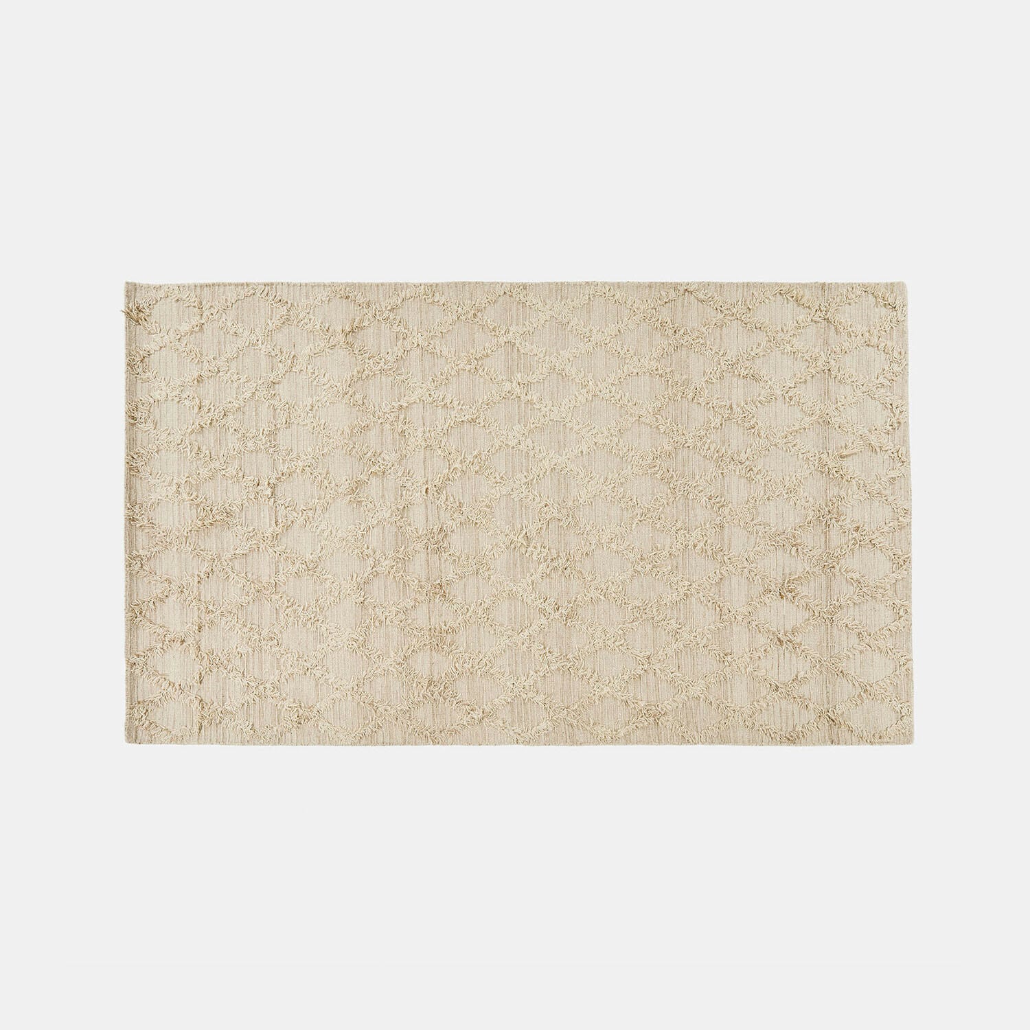 Teppich Yoann Beigefarbener Teppich mit geometrischem Muster aus weichem Material, ideal für Wohnzimmer oder Schlafzimmer