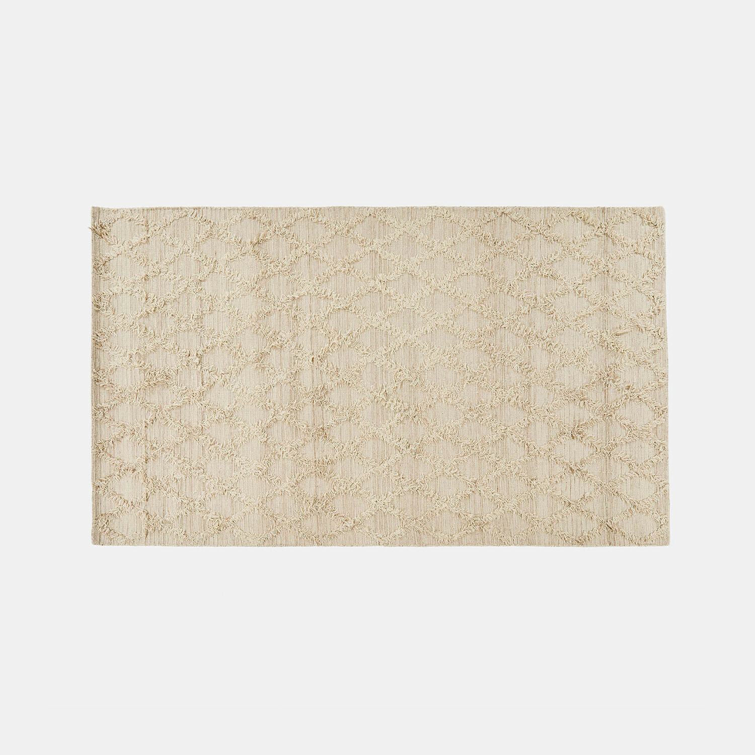 Teppich Yoann Beigefarbener Teppich mit geometrischem Muster aus weichem Material, ideal für Wohnzimmer oder Schlafzimmer