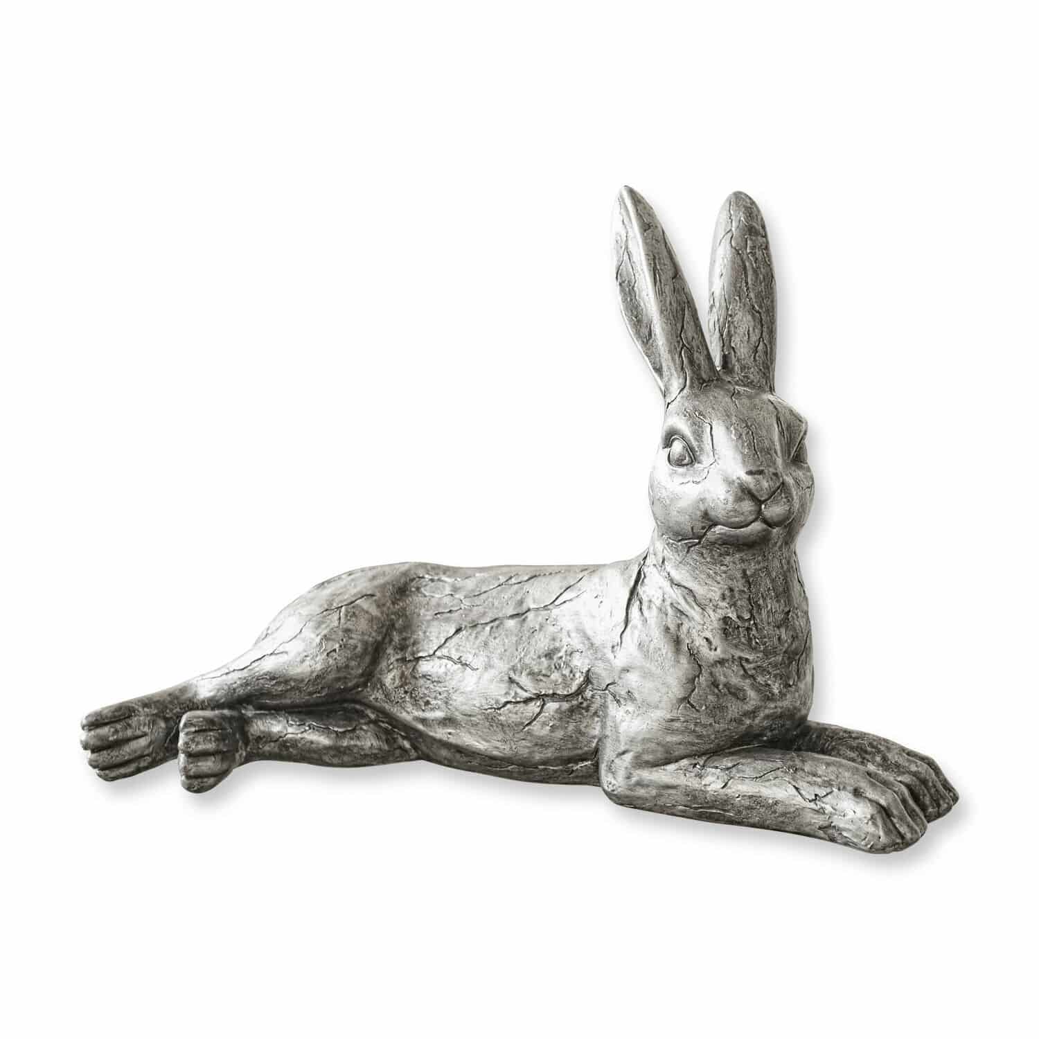 Hase Fiorentin Dekorative Hasenfigur in Grau mit antikem Stein-Look, stilvolle Deko für Haus und Garten